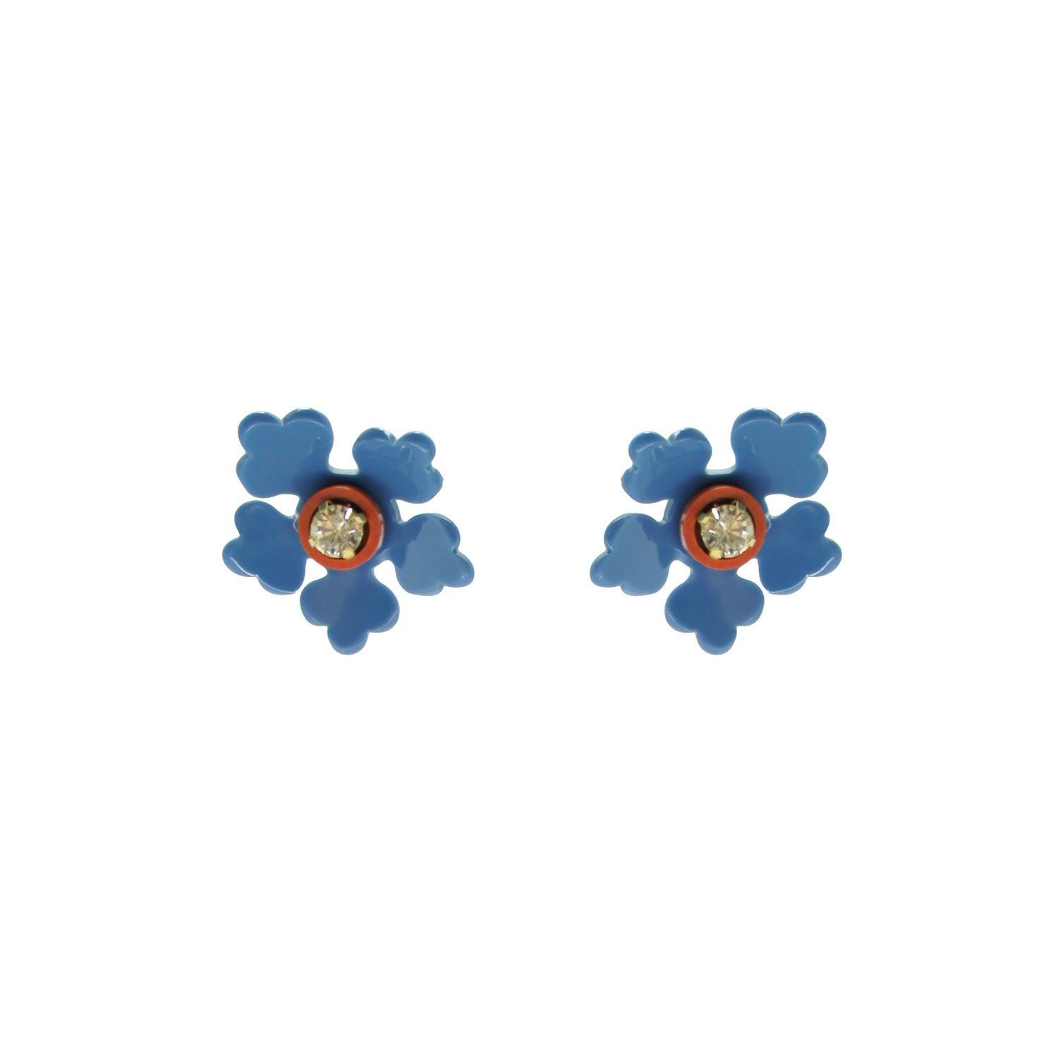 Acrylic Handmade Earring Kit Flower - Blue