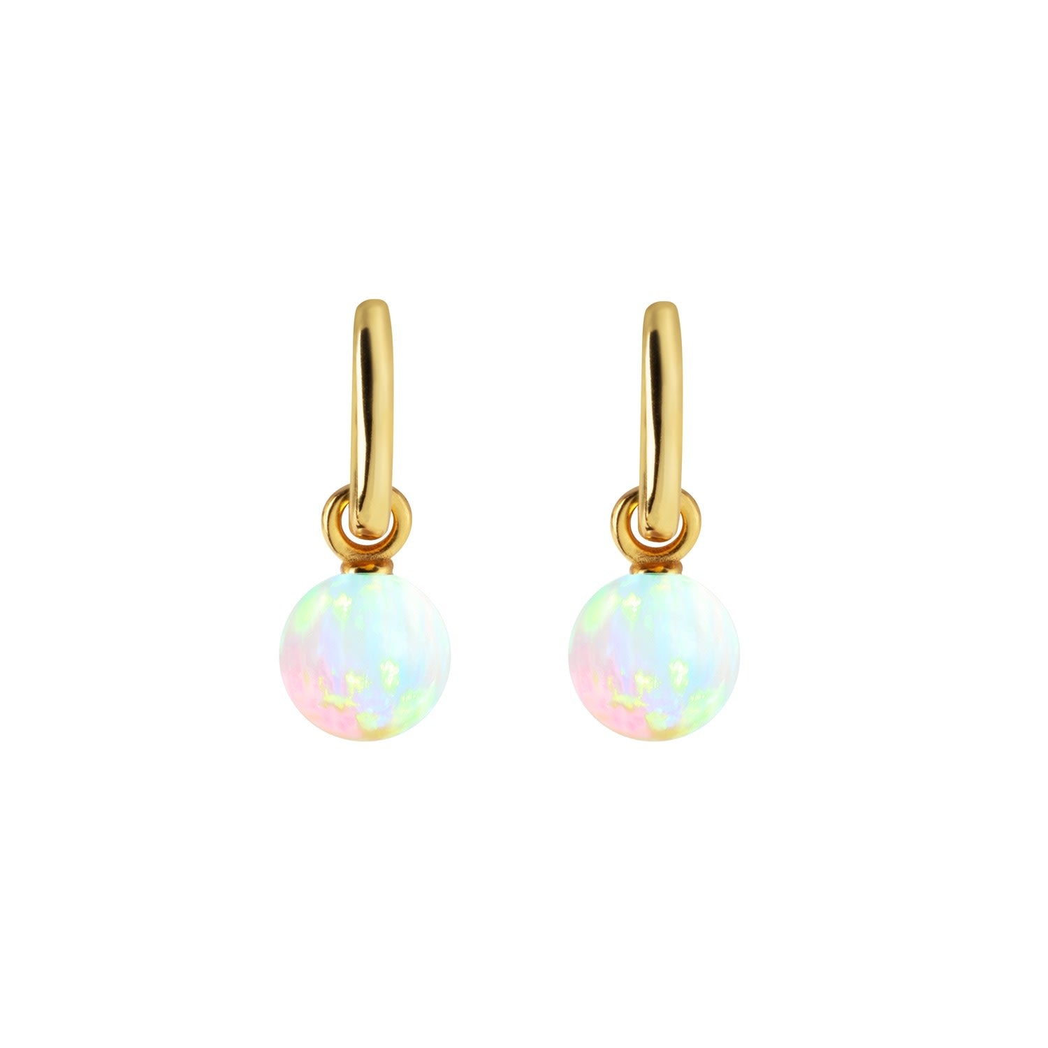 Aetia Sea Opal Hoop Earrings - Gold