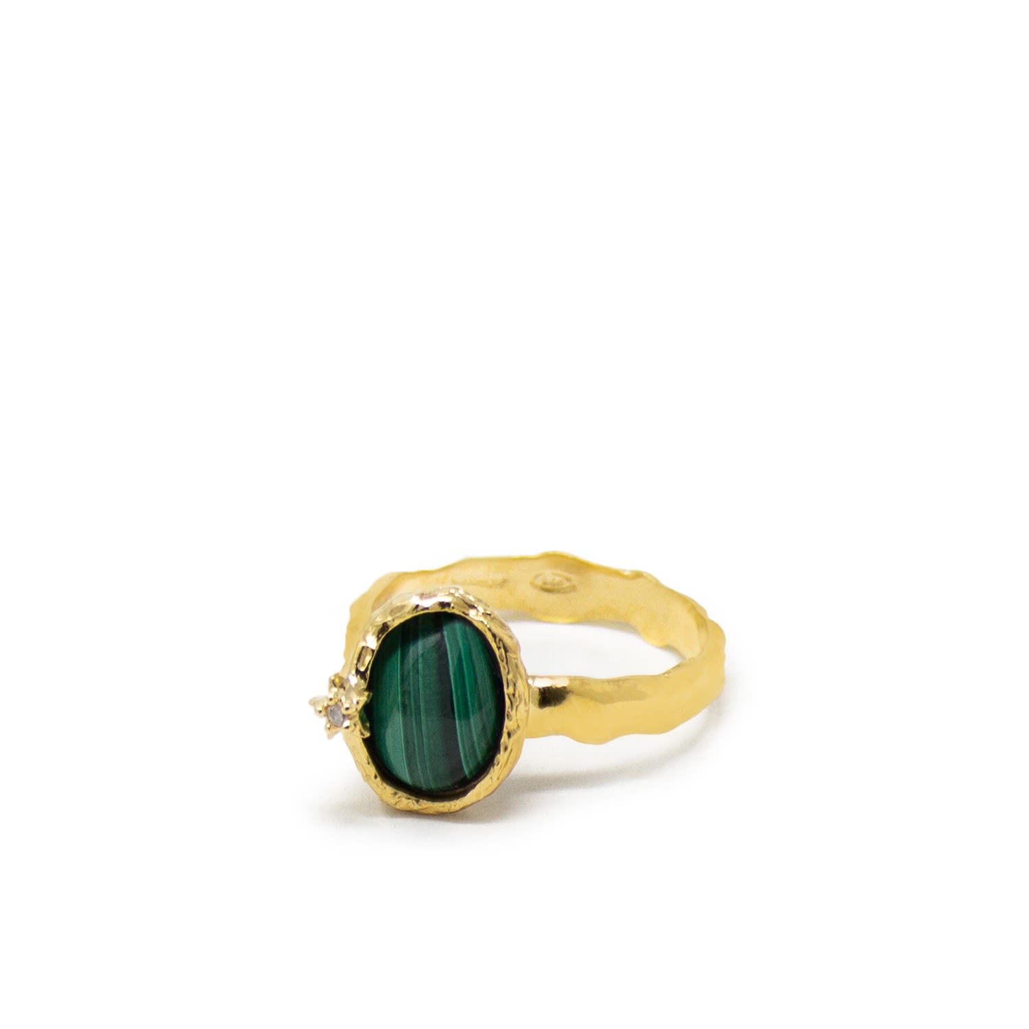 Ad Astra Gold-Plated Malachite Ring