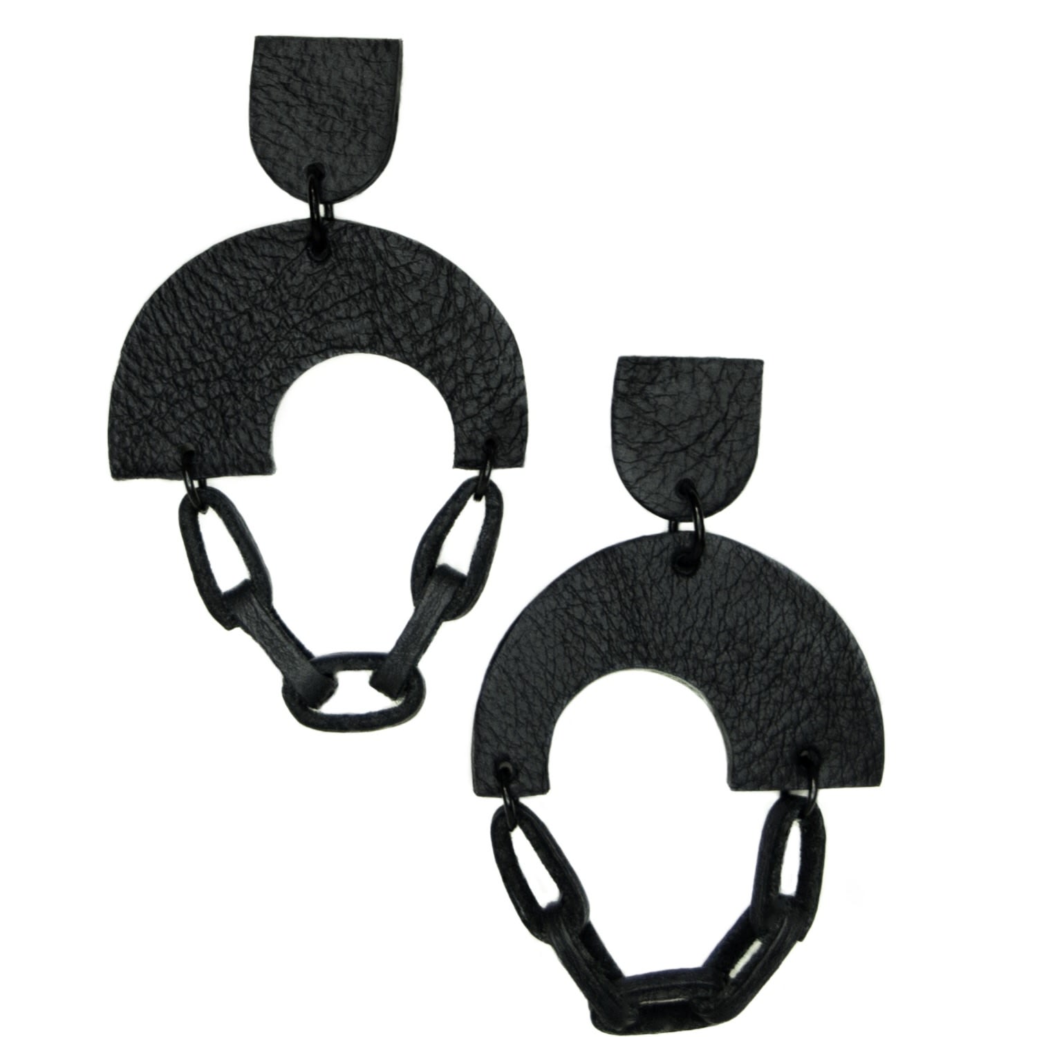 Leather Chain Earrings
