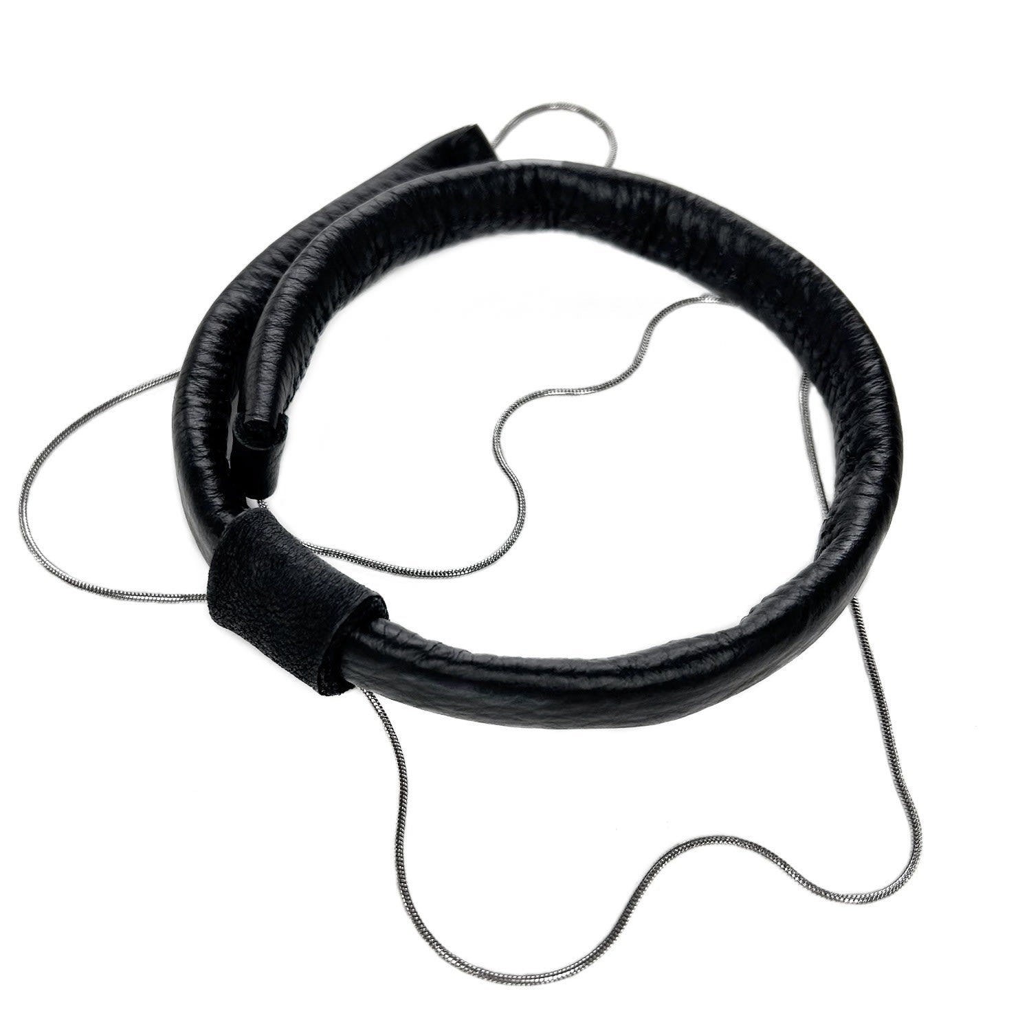Leather Choker With Chain
