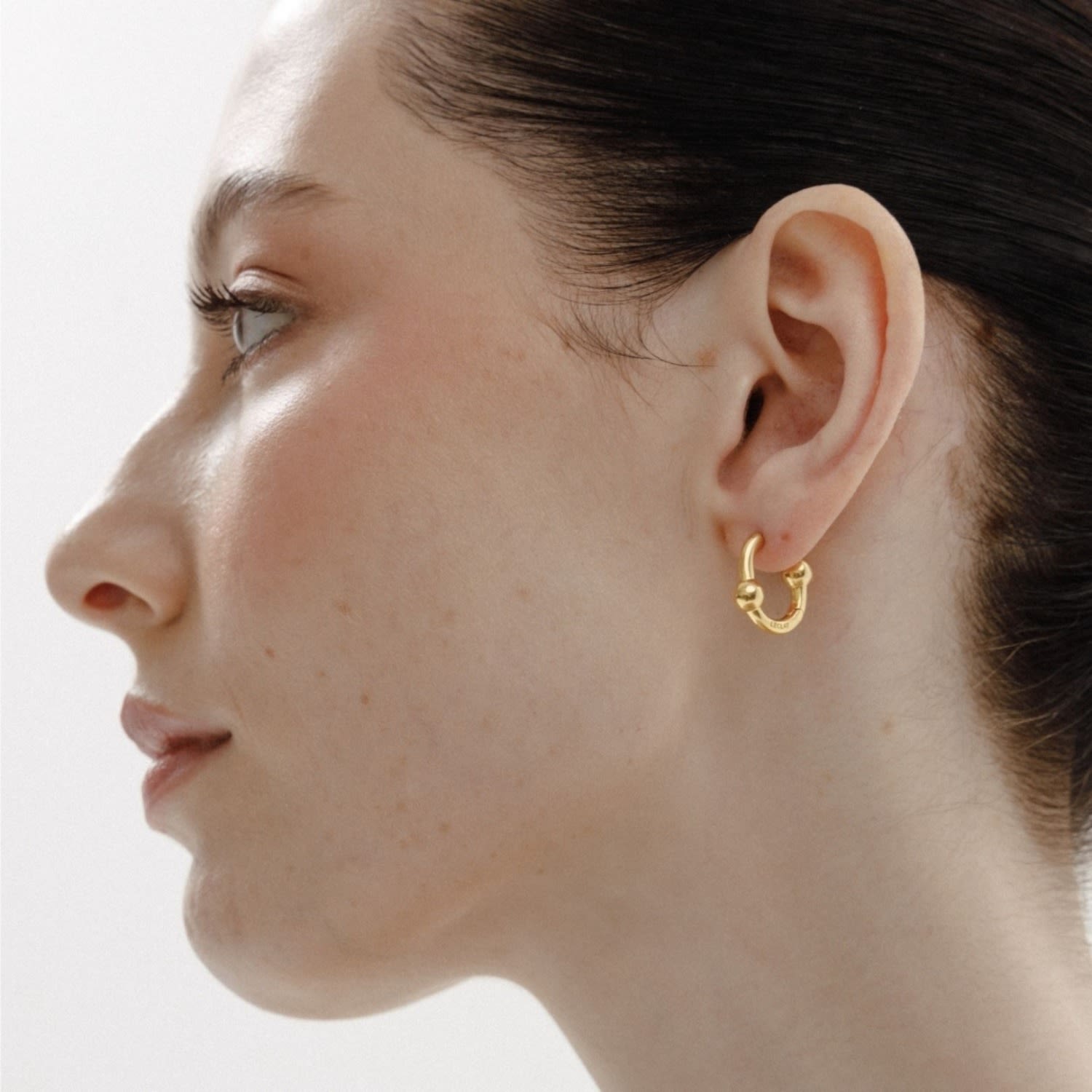 Leclat Double Ball Gold Earrings