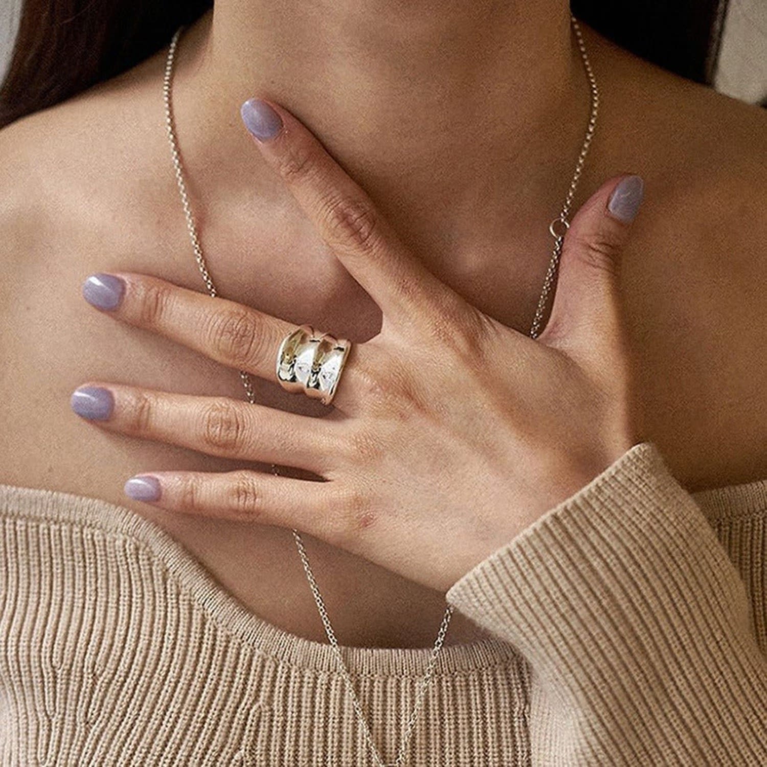 Leclat Silver Moire Ring