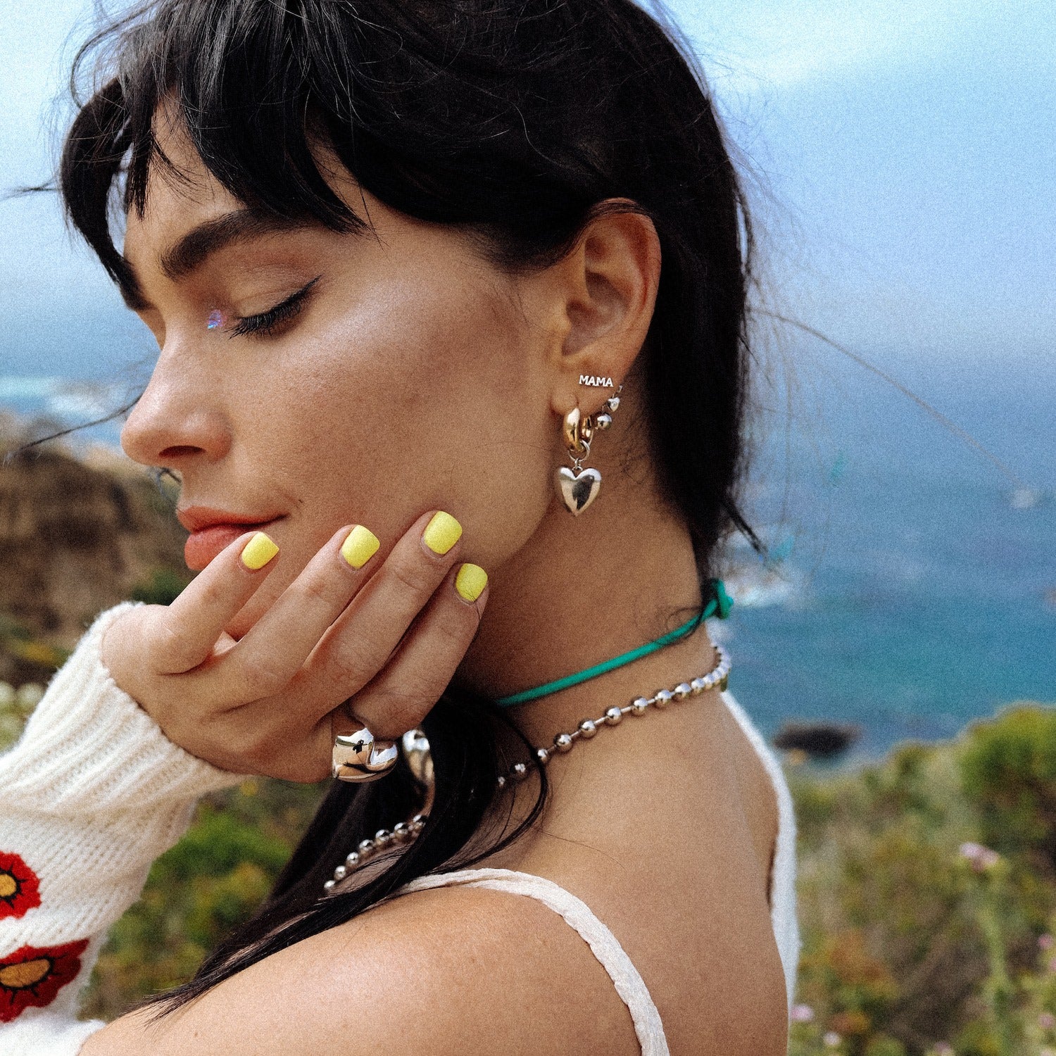 Leeada X Officially Quigley Capsule - That's So Goode Heart Earrings - Silver