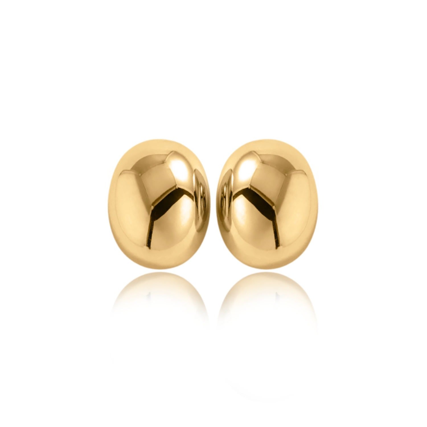 Leigh Wide Dome Earrings - Gold