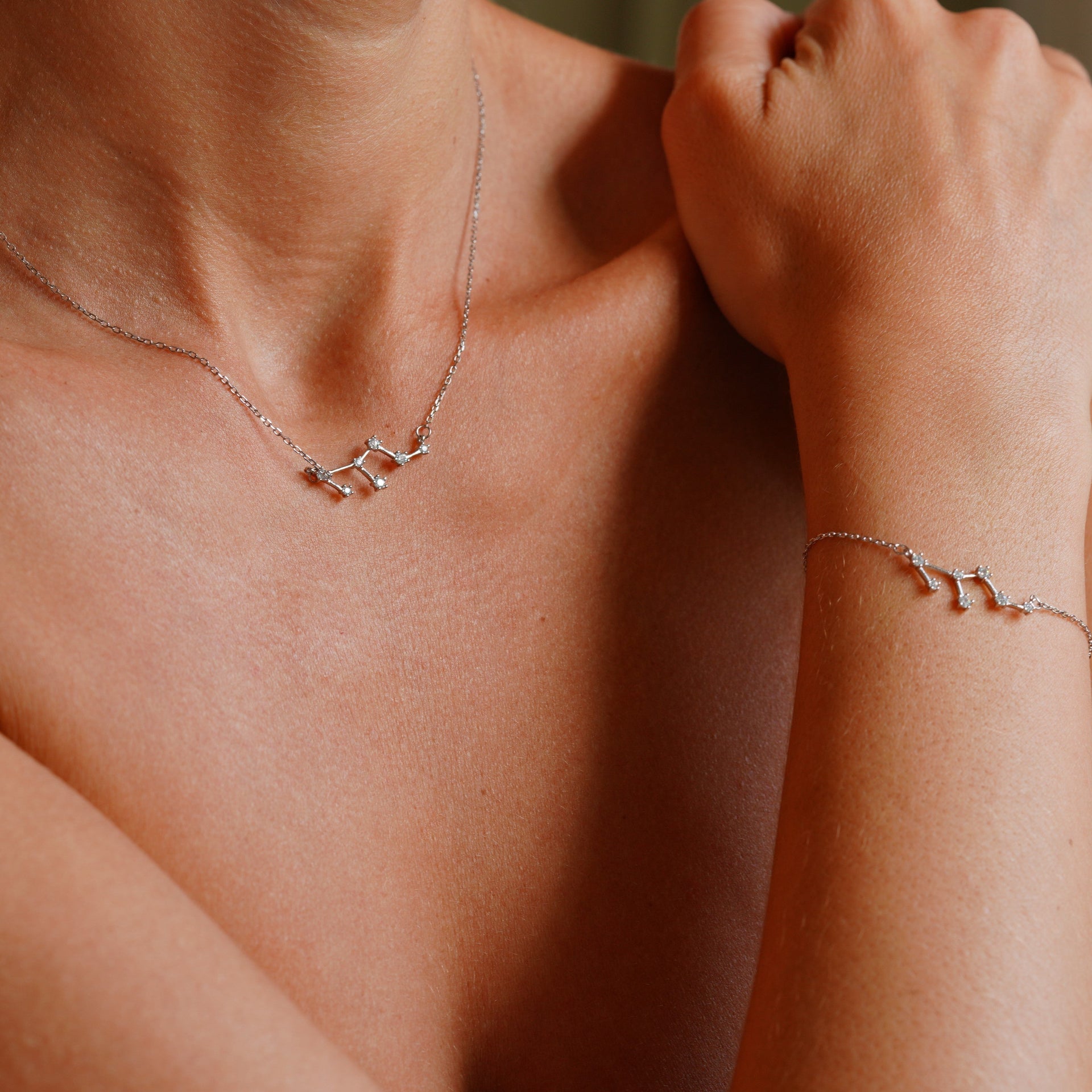 Leo Zodiac Constellation Necklace In Silver