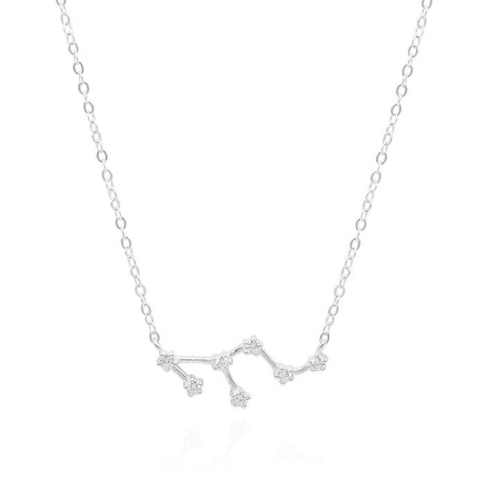 Leo Zodiac Constellation Necklace In Silver