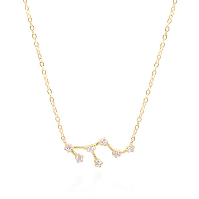 Leo Zodiac Constellation Necklace In Gold