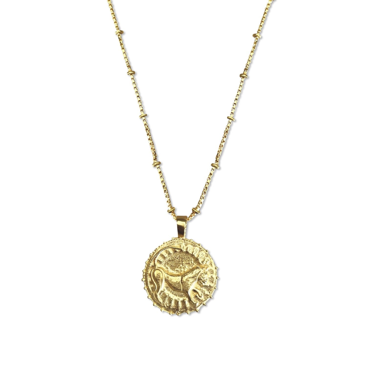 Leo Zodiac Manifesting Necklace Double Sided - Gold Vermeil