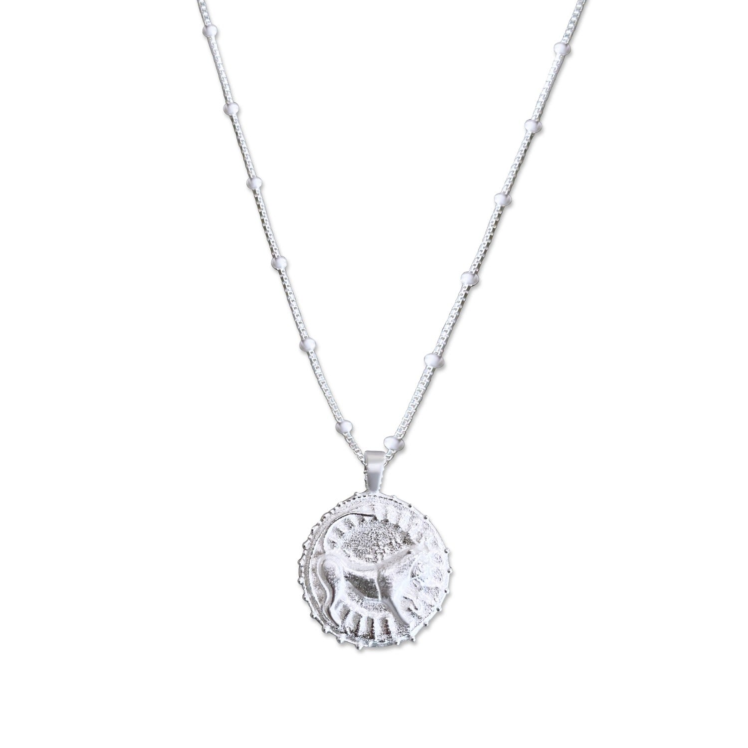 Leo Zodiac Manifesting Necklace *Double Sided* - Sterling Silver
