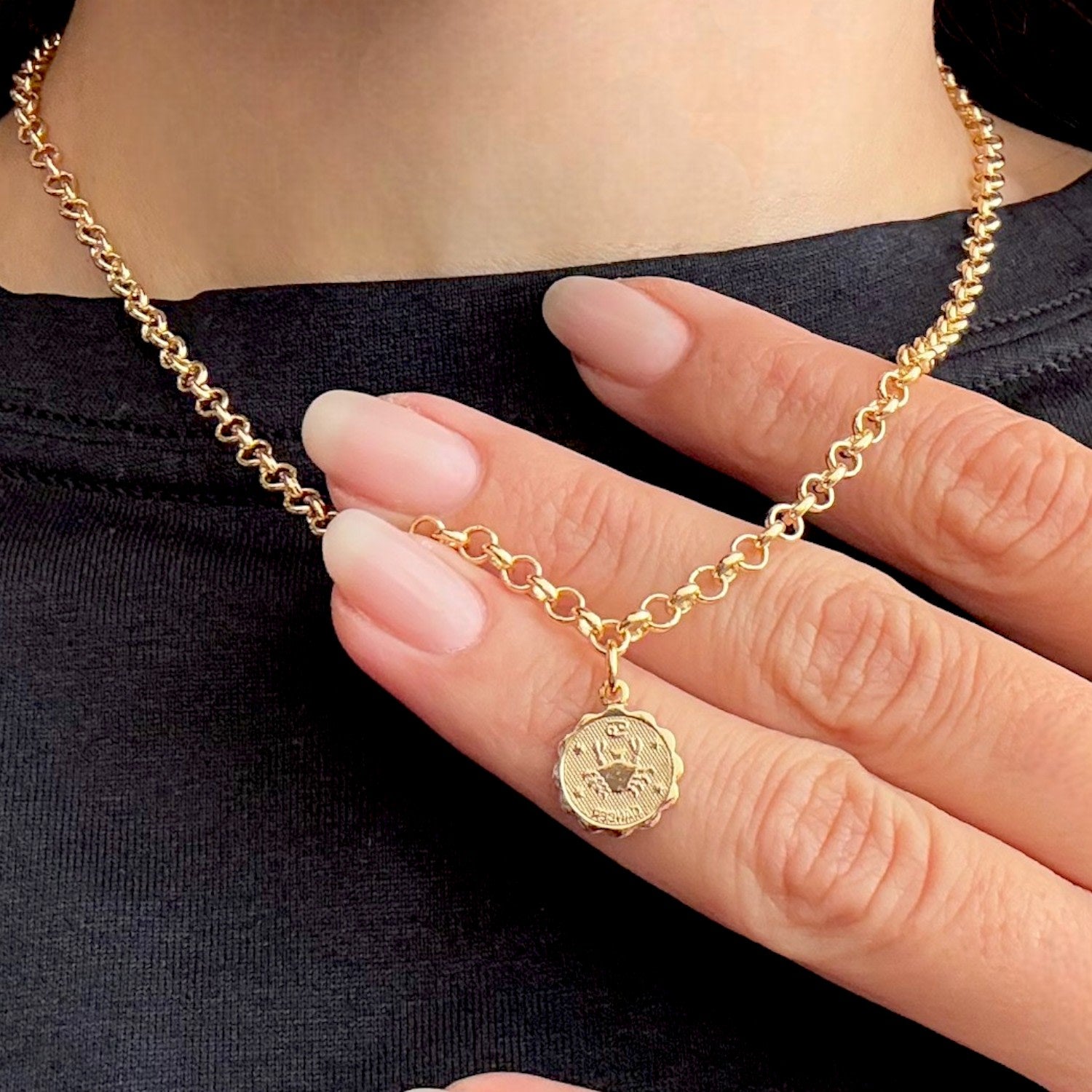 Virgo Zodiac Mini Medallion Chain Necklace