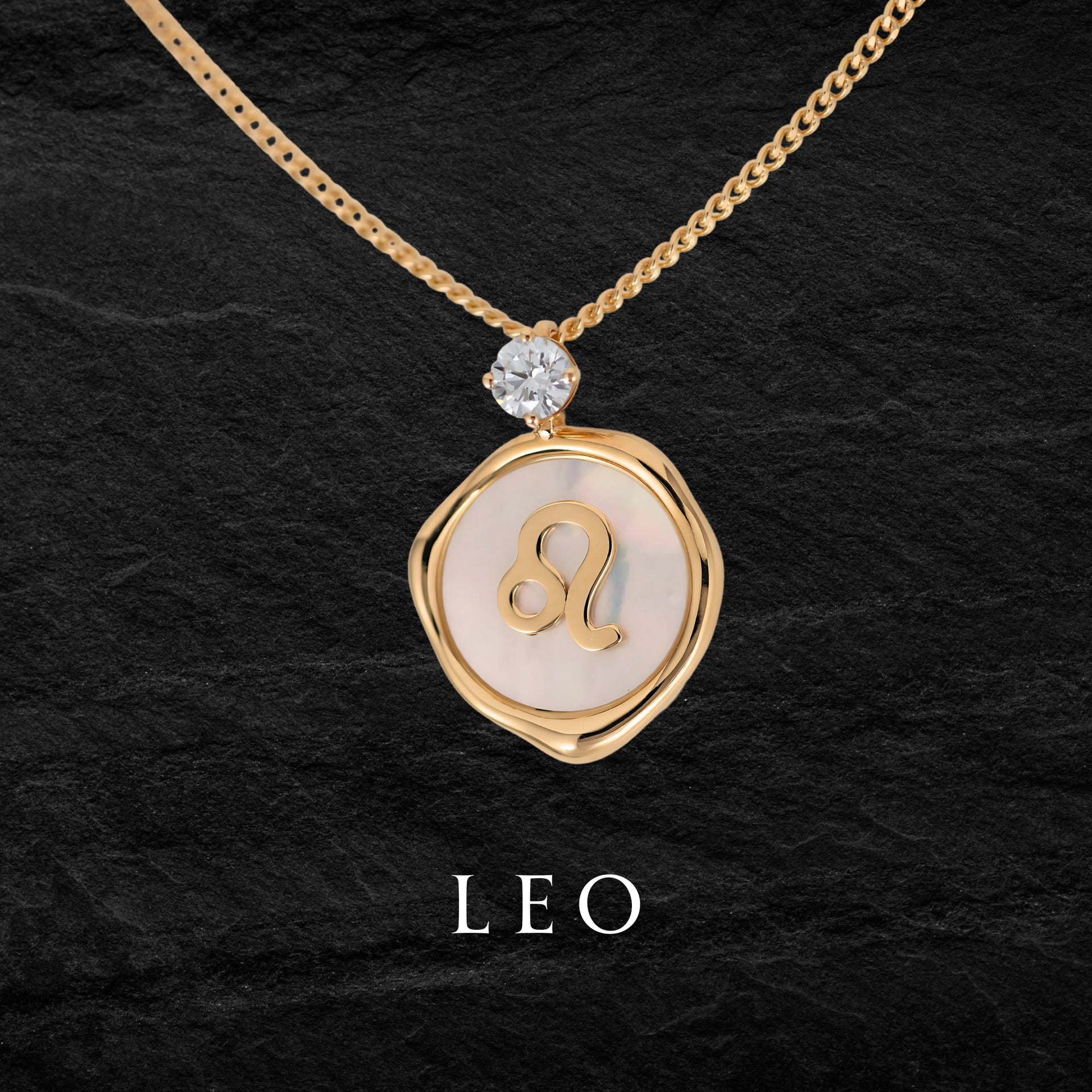 Leo Zodiac Necklace - Lab Grown Diamond Necklace In Gold Vermeil