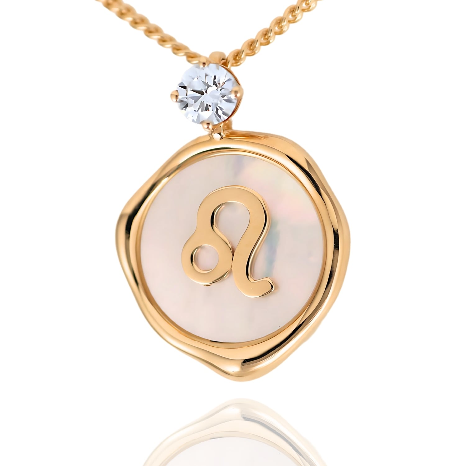 Leo Zodiac Necklace - Lab Grown Diamond Necklace In Gold Vermeil