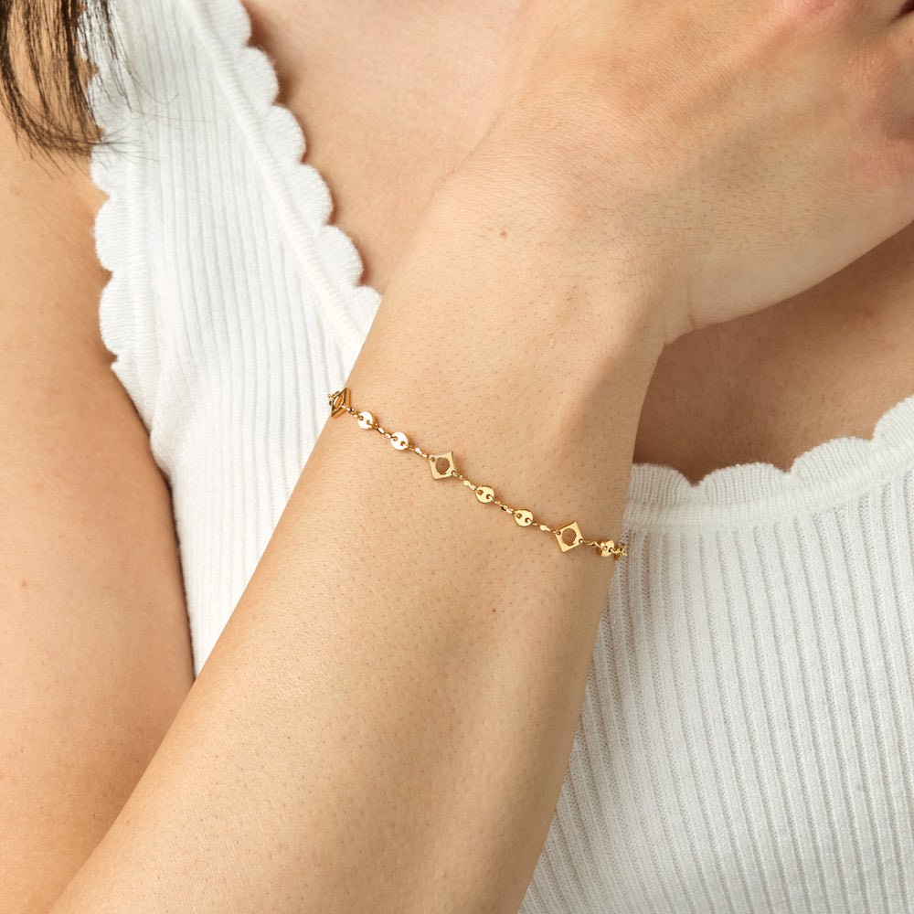 Let It Be Bracelet - 18K Gold Vermeil Adjustable Length Chain Link Bracelet