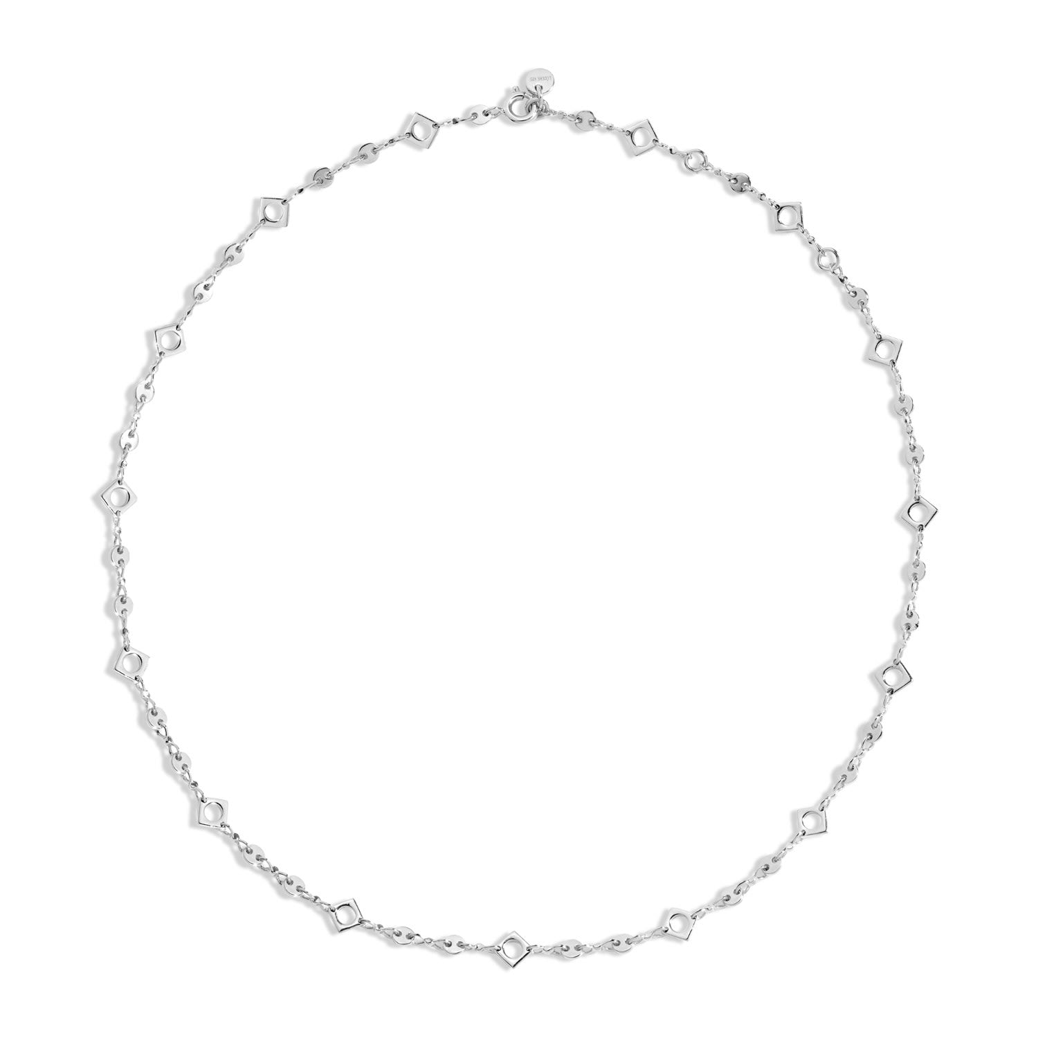 Let It Be Necklace- Sterling Silver Adjustable Length Chain Link Necklace