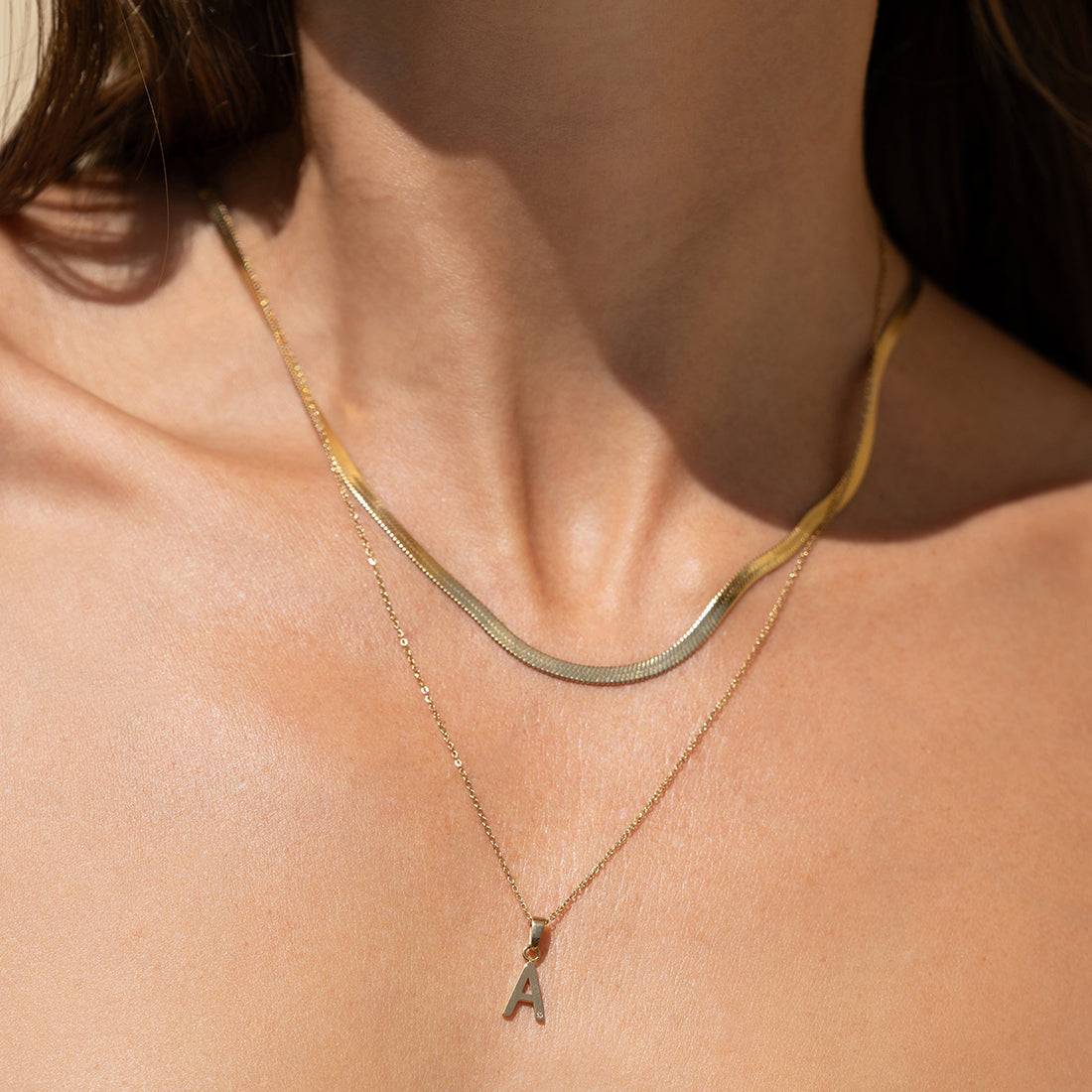 Letter Gold Charm Necklace