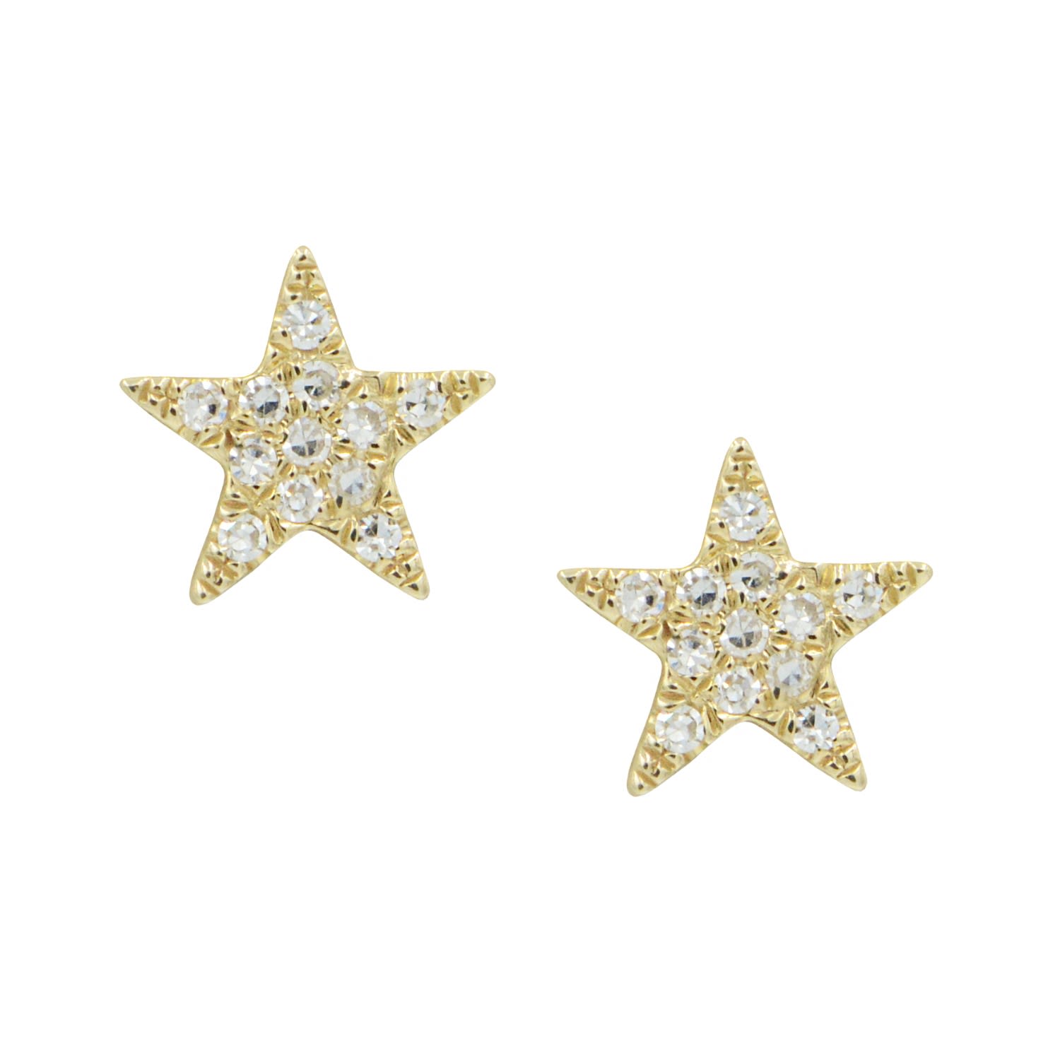 Star Diamond Stud Earrings In Gold
