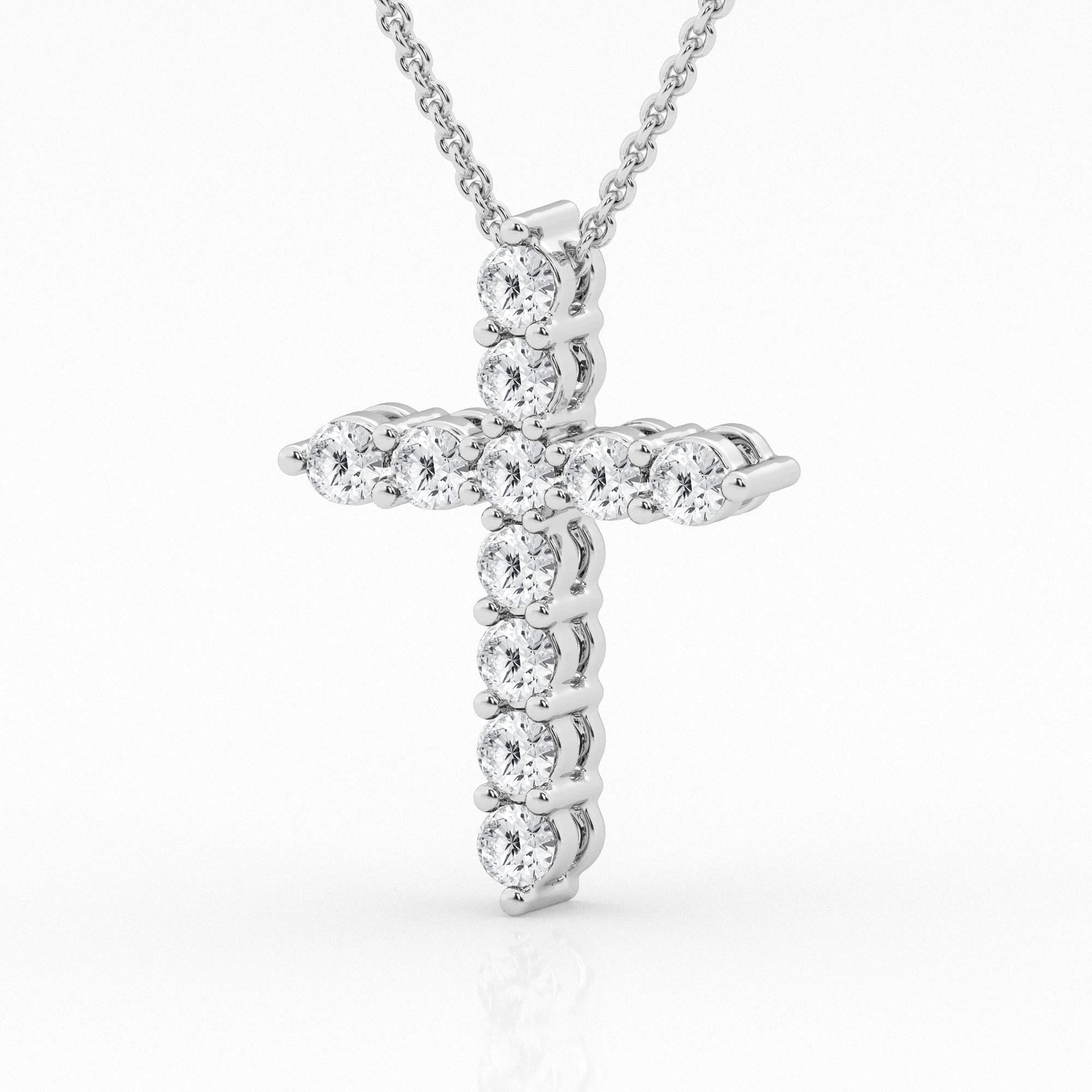 3.00 cttw Lab Diamond Cross Pendant by Mercury Rings