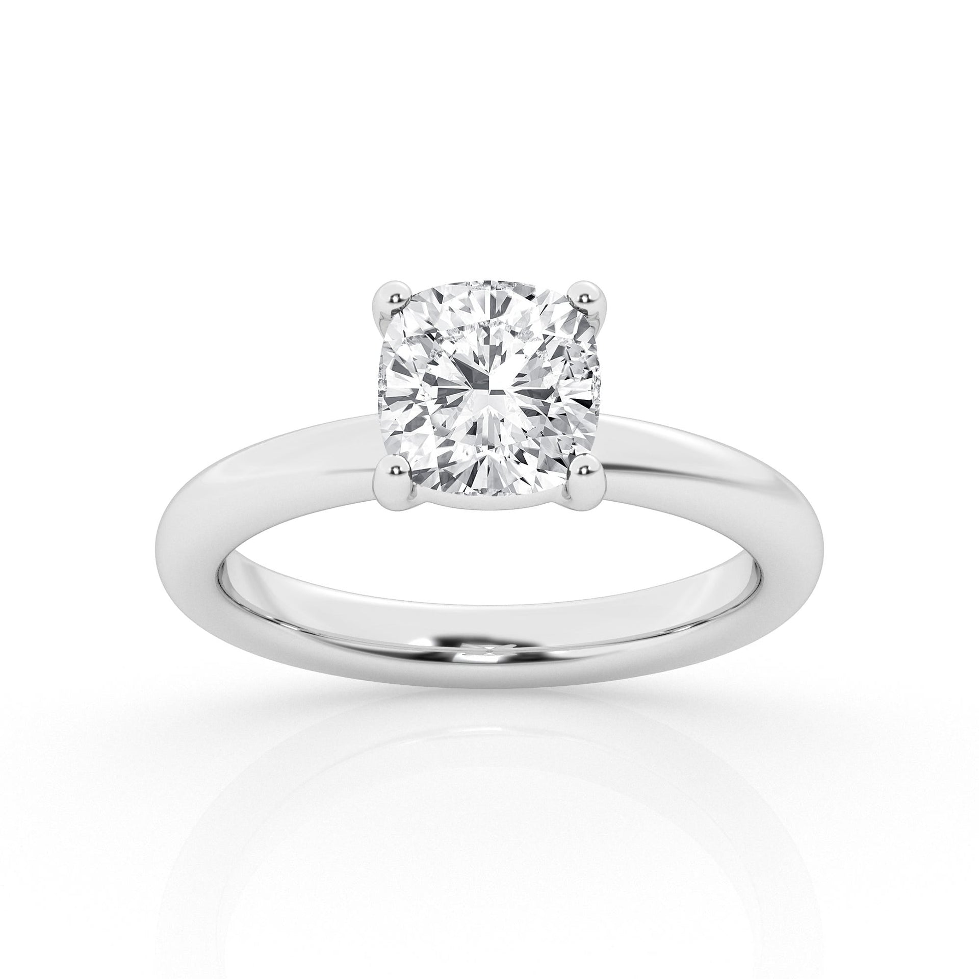 Cushion Lab Diamond Solitaire Ring by Mercury Rings