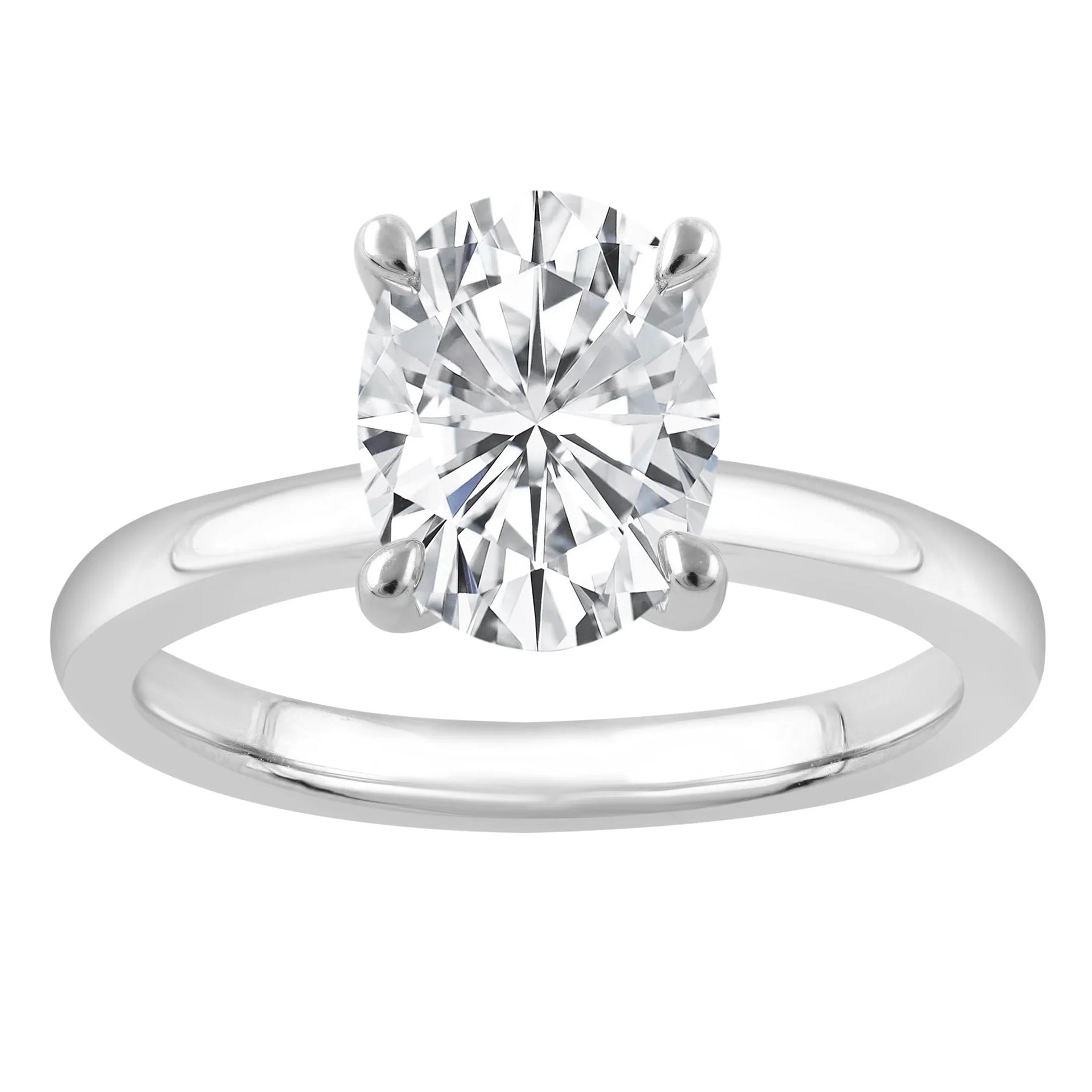 Oval Lab Diamond Solitaire Ring by Mercury Rings