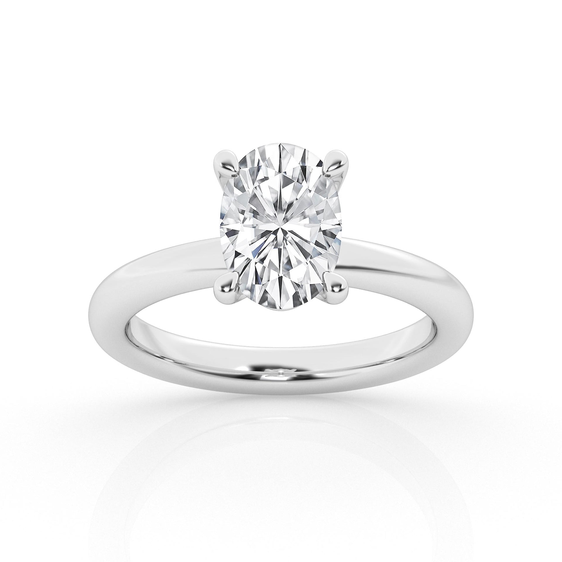 Oval Lab Diamond Solitaire Ring by Mercury Rings