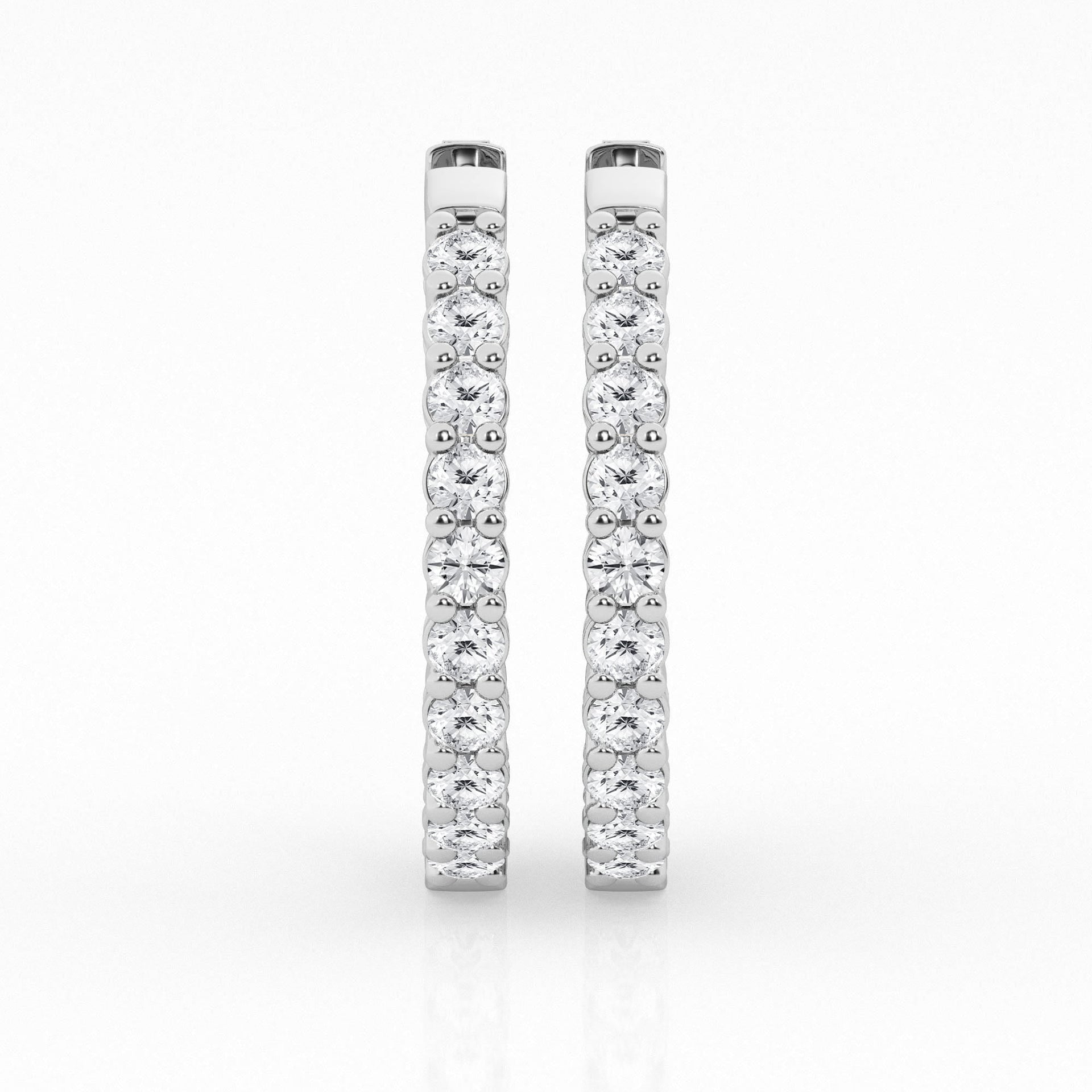 3.00 cttw Gorgeous Lab Diamond Hoop Earrings by Mercury Rings