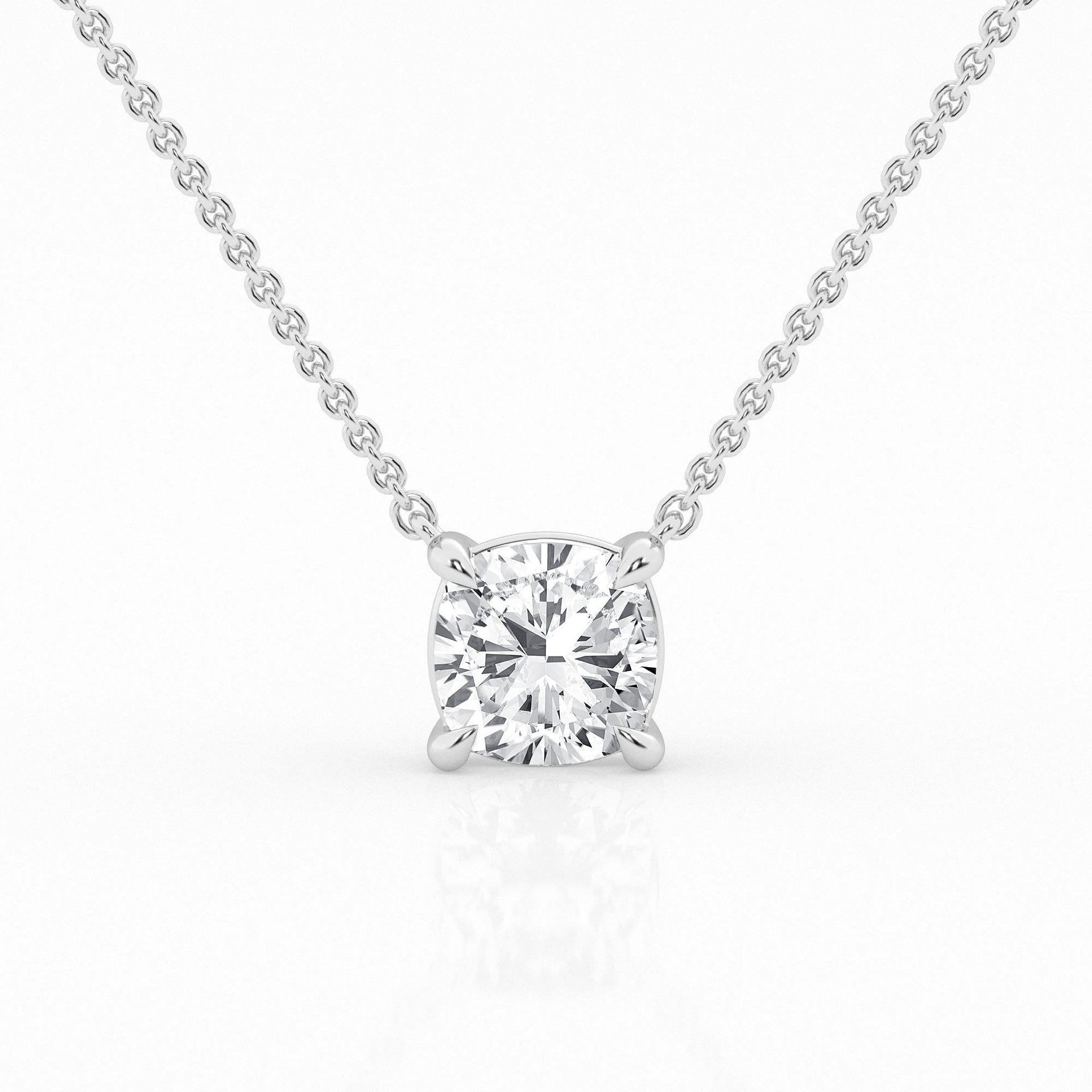 2.00 ct Solitaire Pendant with Cushion Lab Diamond by Mercury Rings