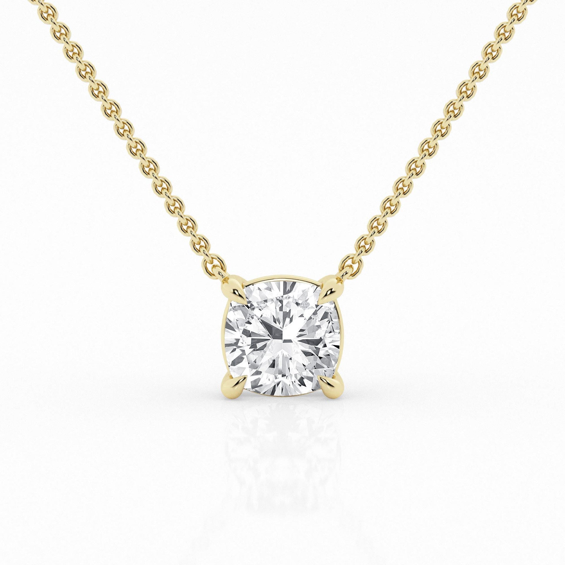 2.00 ct Solitaire Pendant with Cushion Lab Diamond by Mercury Rings