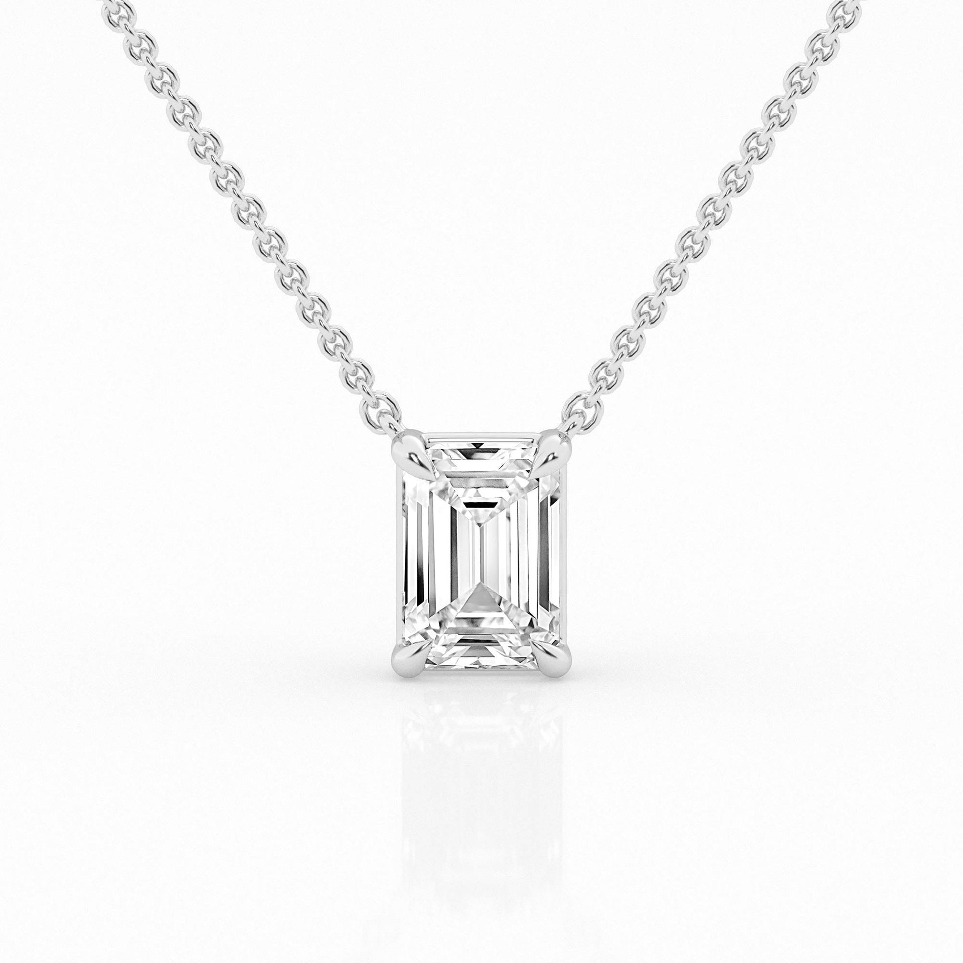 2.00 ct Solitaire Pendant with Emerald Lab Diamond by Mercury Rings