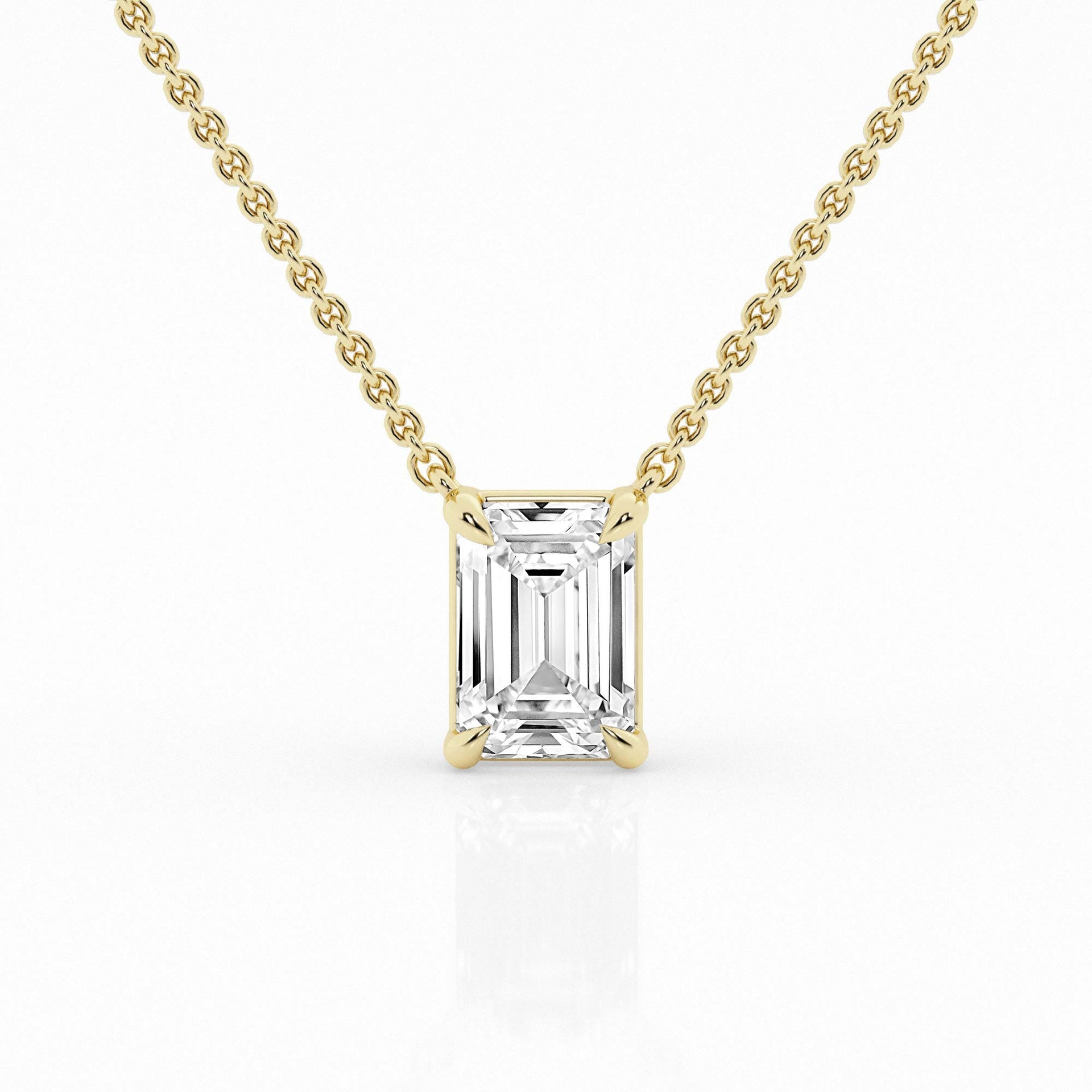 2.00 ct Solitaire Pendant with Emerald Lab Diamond by Mercury Rings