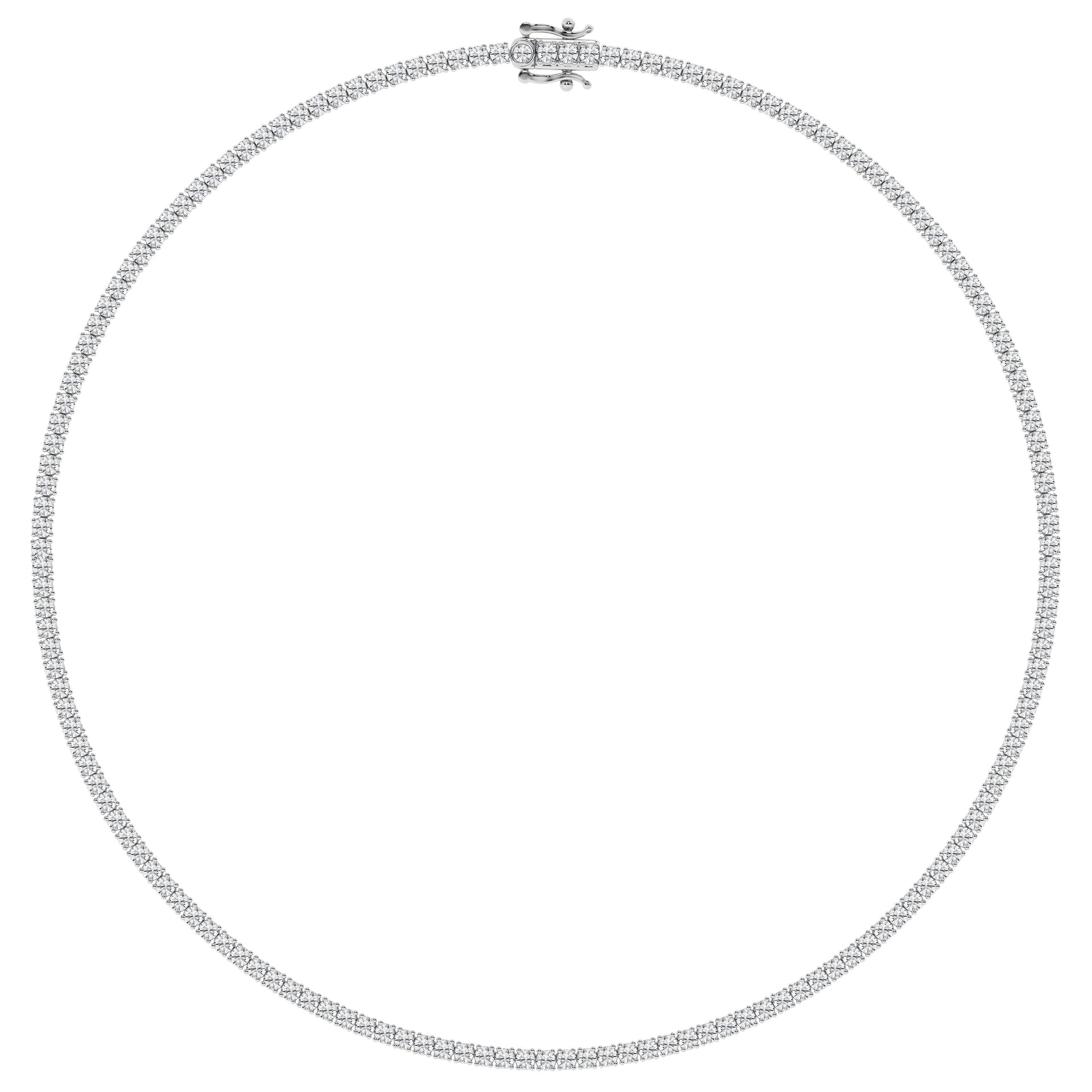 10.00 cttw Tennis Necklace with Round Lab Diamond by Mercury Rings