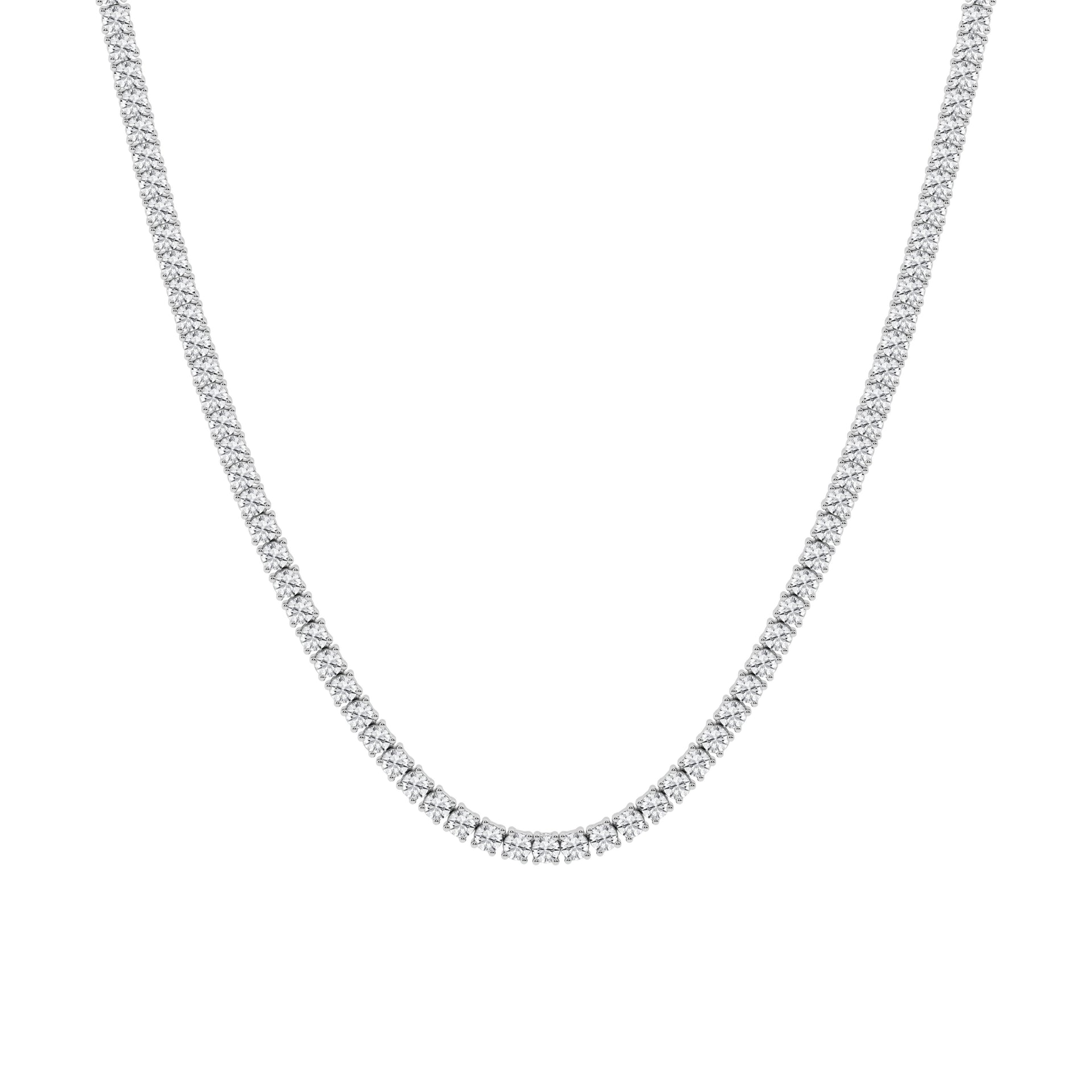 15.00 cttw Tennis Necklace with Round Lab Diamond by Mercury Rings