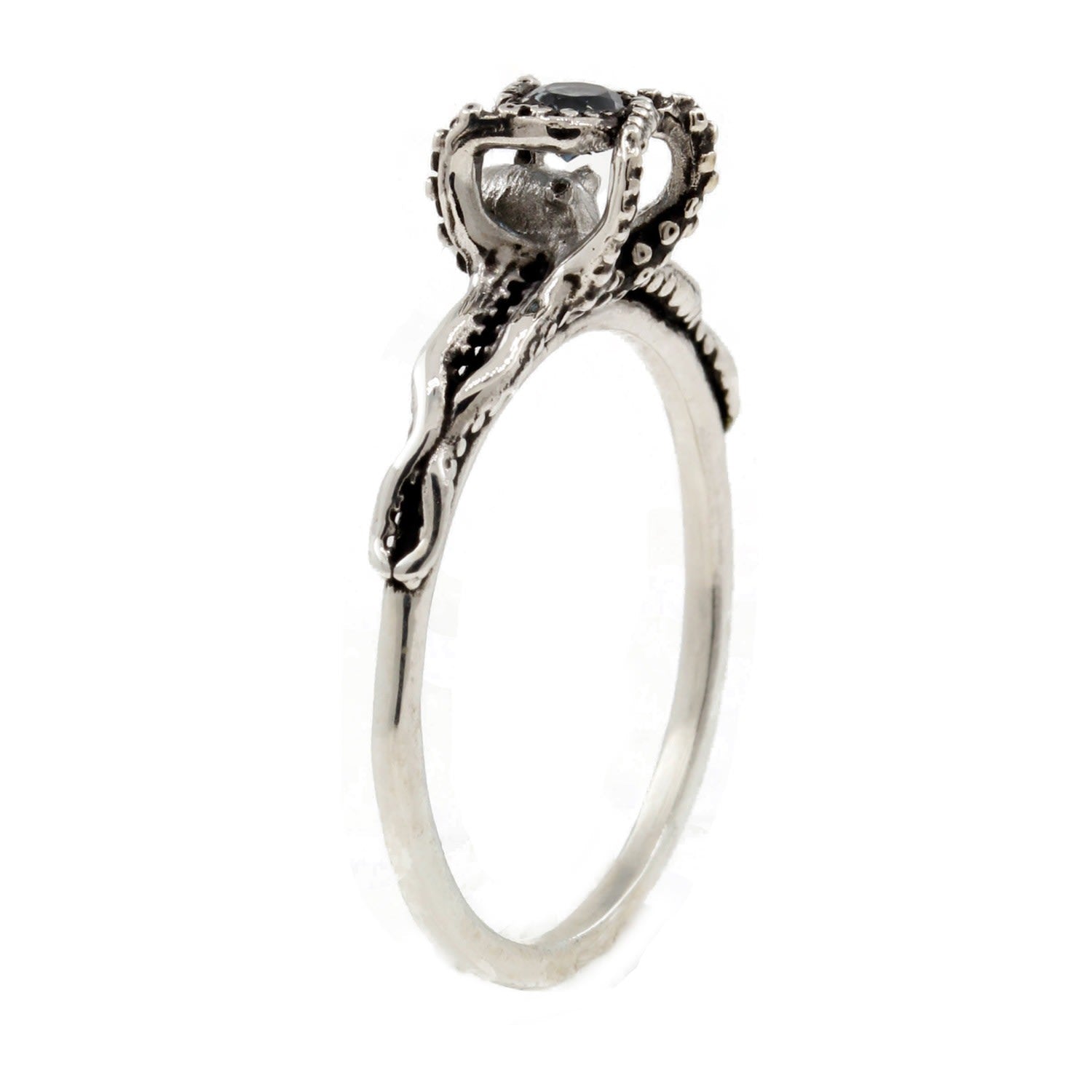 Octopus Blue Topaz Ring - Silver