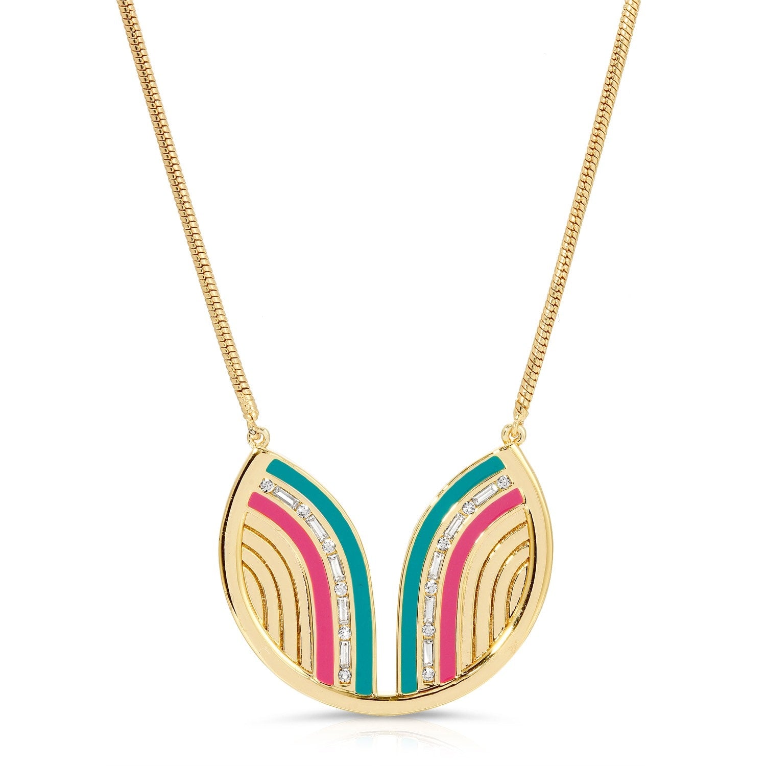 South Beach Necklace- Teal/Fuchsia