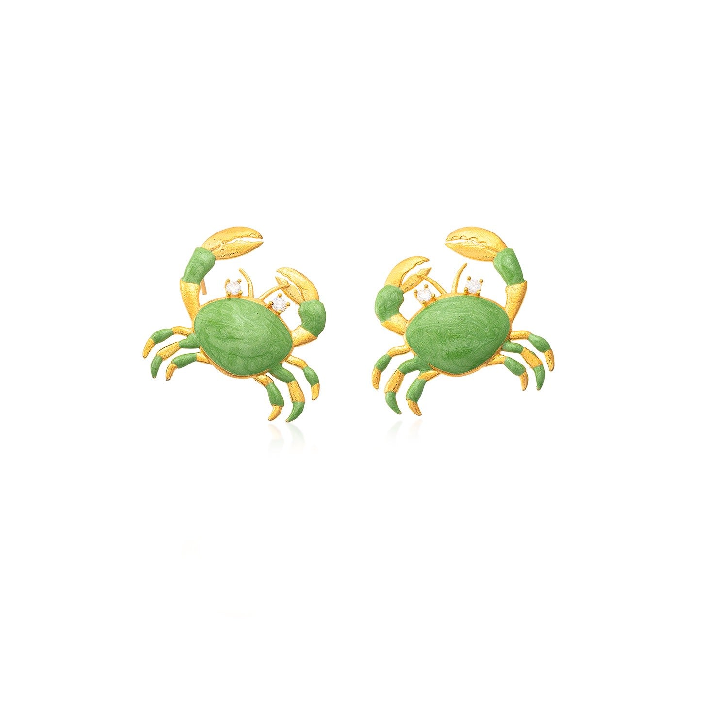 Light Green Crab Earrings
