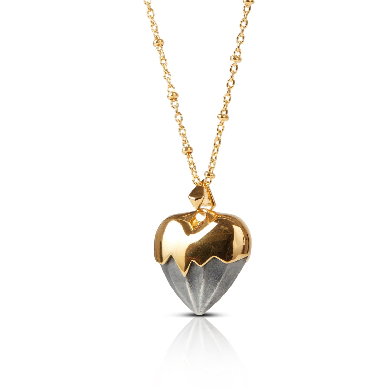 Black Heart Pendant Gold