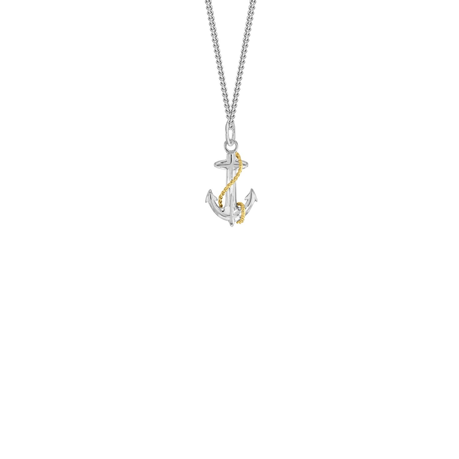 Mini 2 Tone Sterling Silver & 18Kt Gold Plated Mini Anchor Pendant
