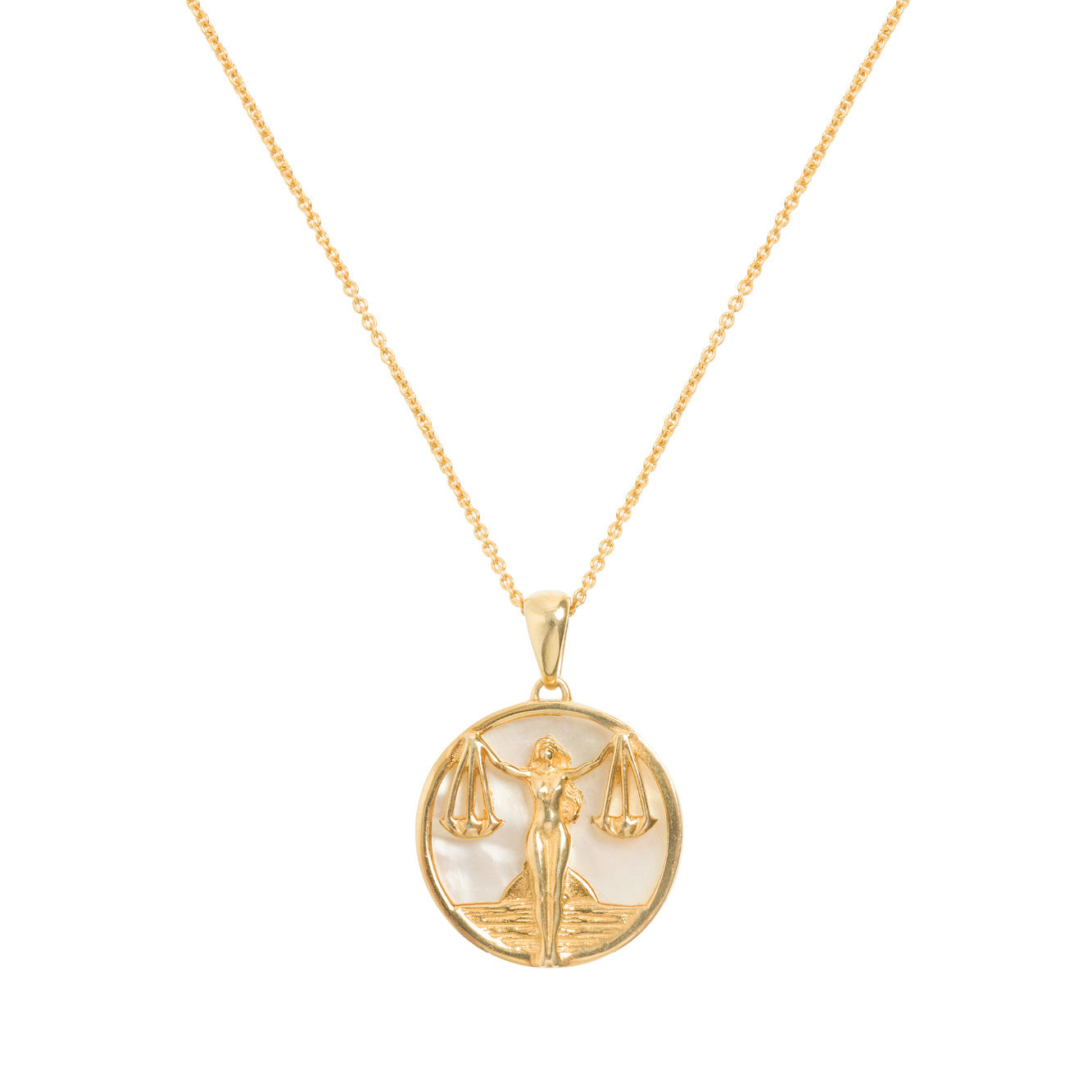 Libra, Gold Zodiac Necklace