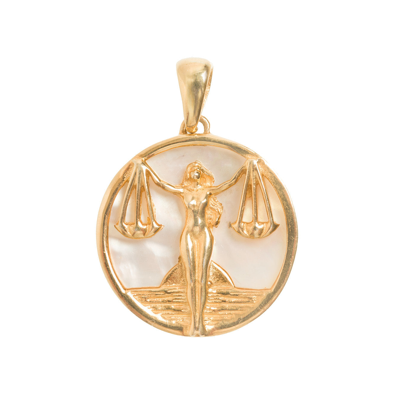 Libra, Gold Zodiac Pendant