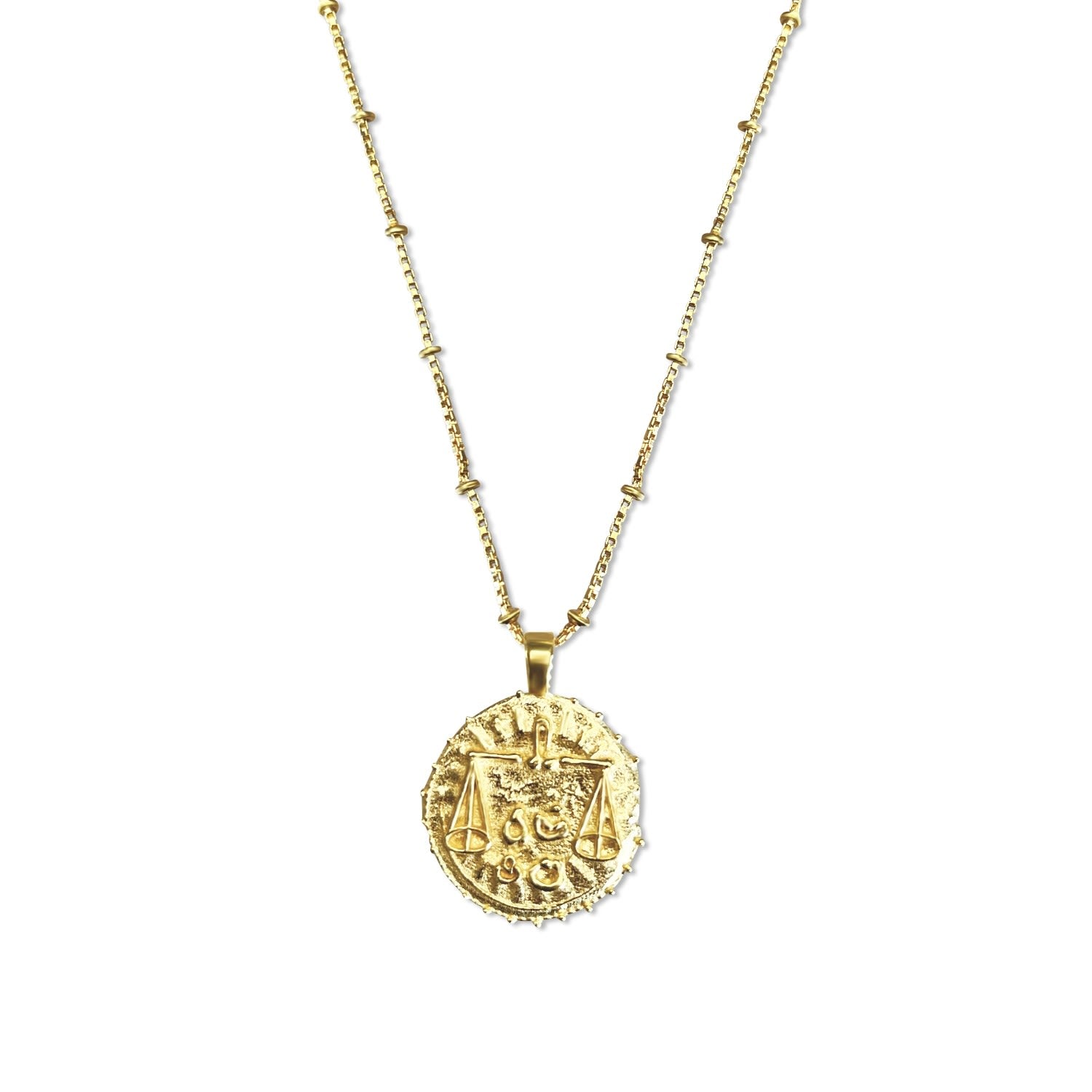 Libra Zodiac Manifesting Necklace *Double Sided* - Gold Vermeil