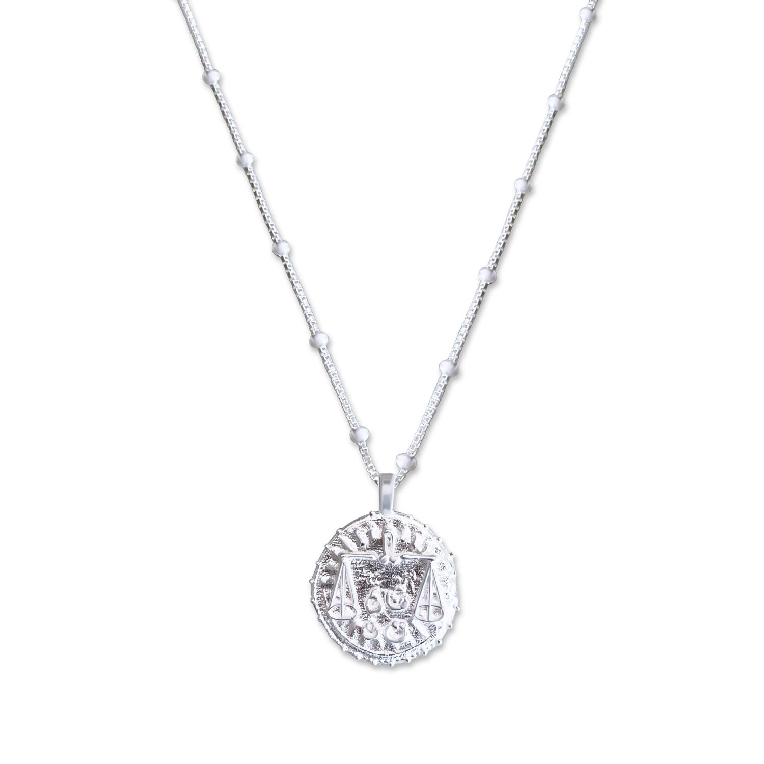 Libra Zodiac Manifesting Necklace *Double Sided* - Sterling Silver