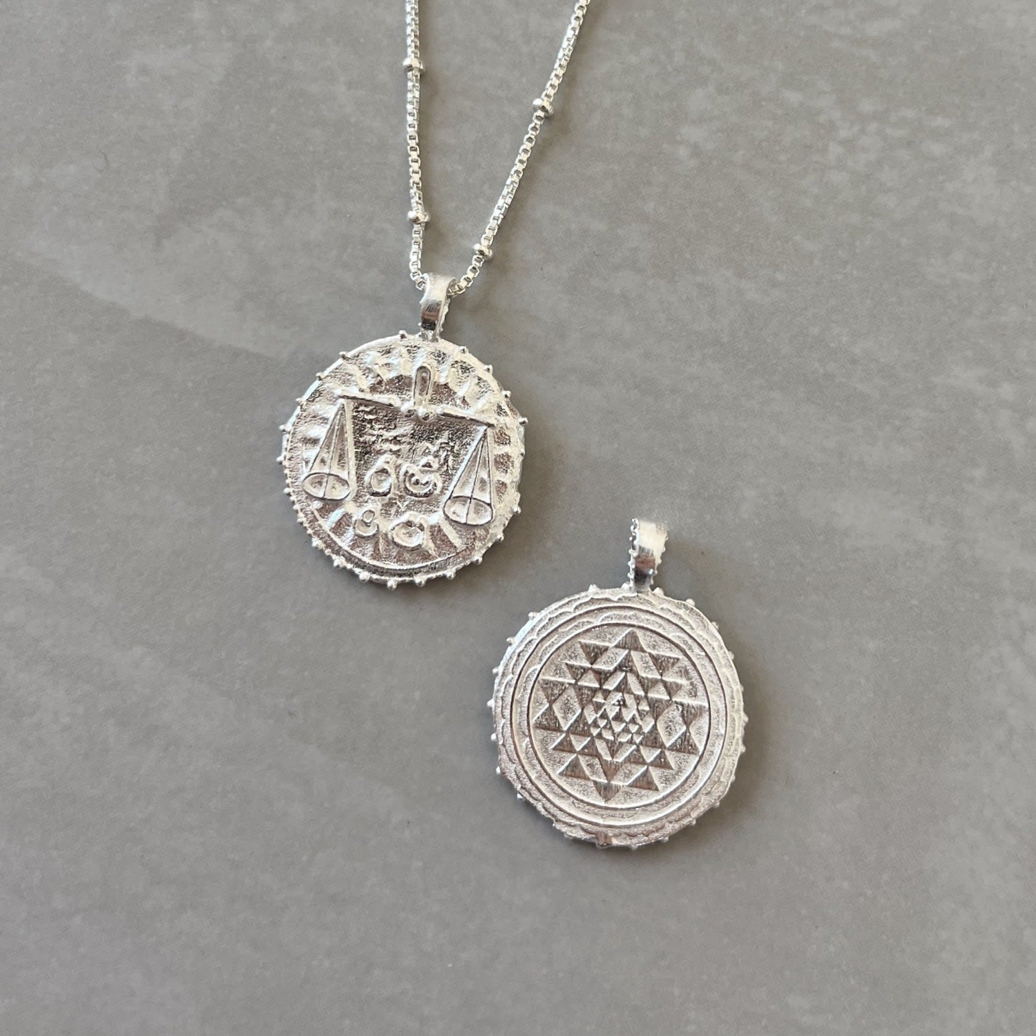 Libra Zodiac Manifesting Necklace *Double Sided* - Sterling Silver