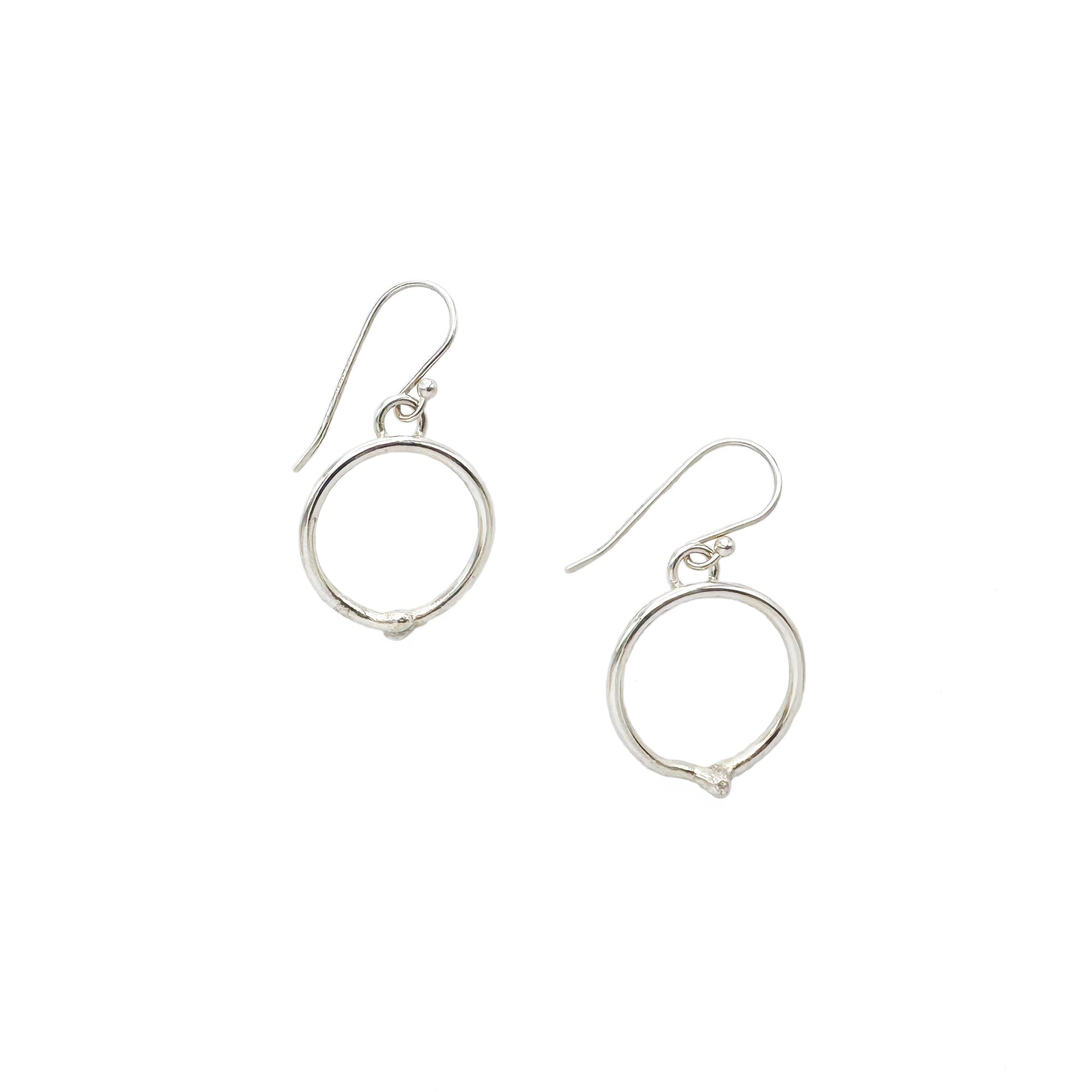 Life In Circle Earrings - Sterling Silver, Medium