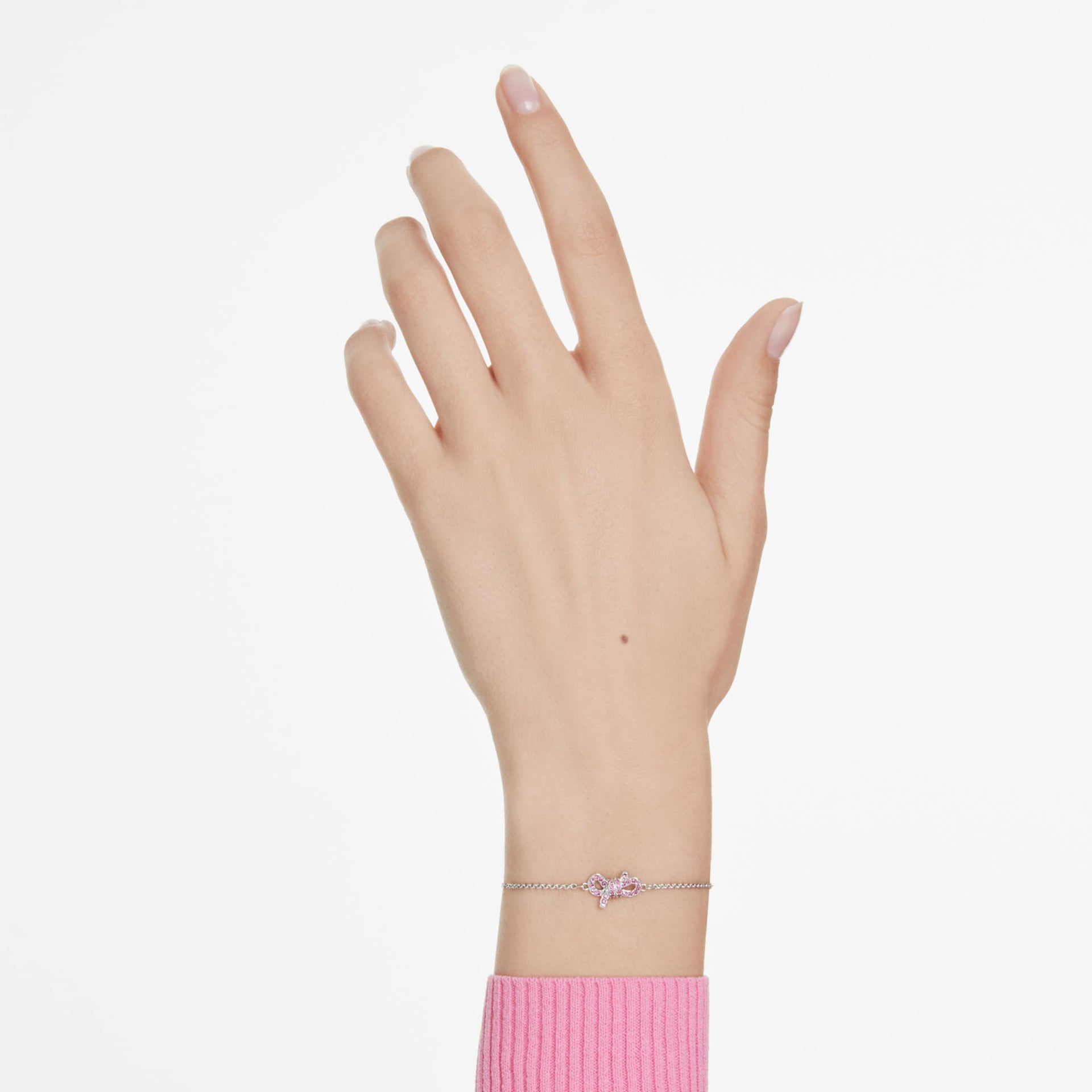 LIFELONG BOW BRACELET BOW PINK RHODIUM PLATED