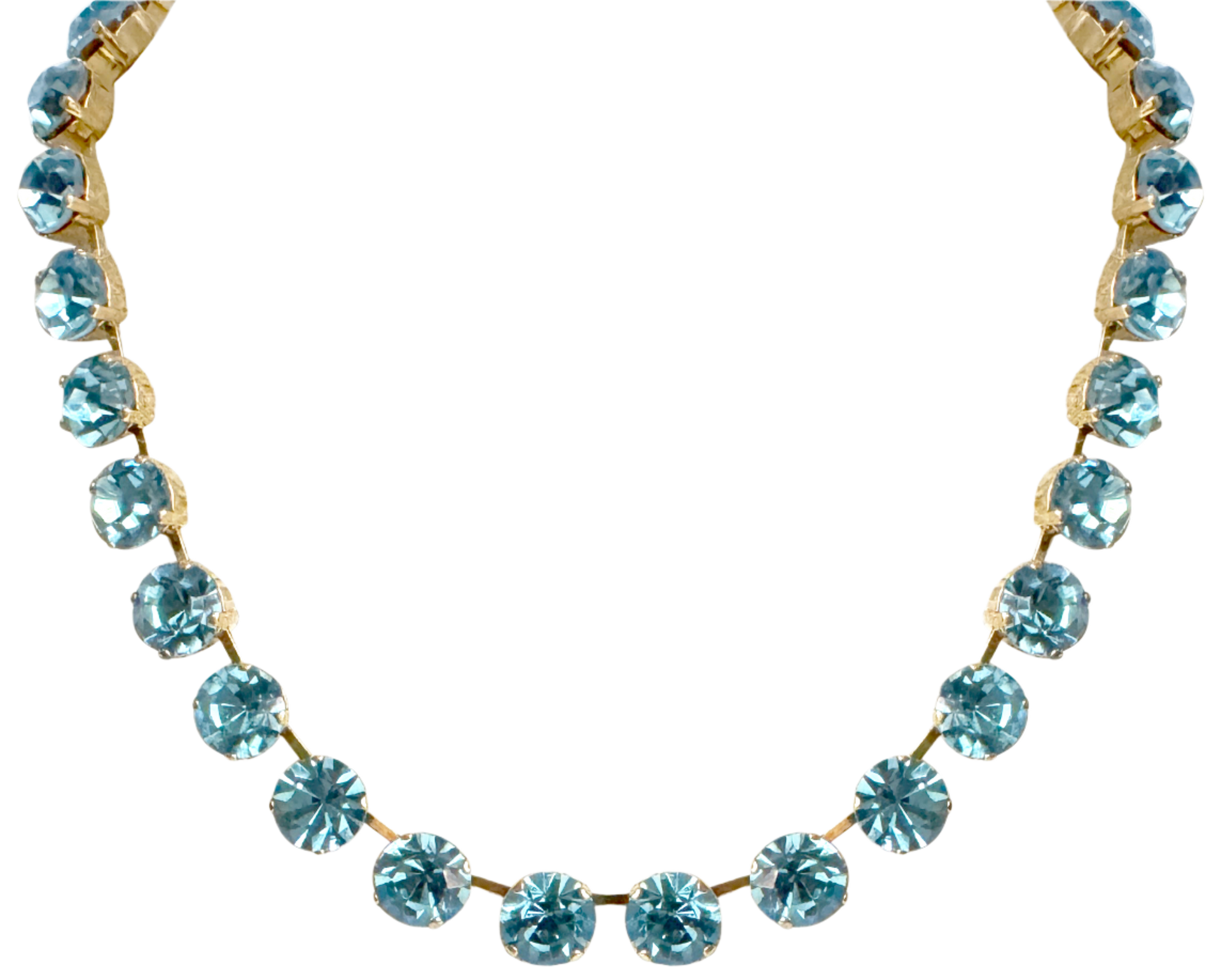 Adjustable Light Blue Aqua Crystal Riviera Necklace