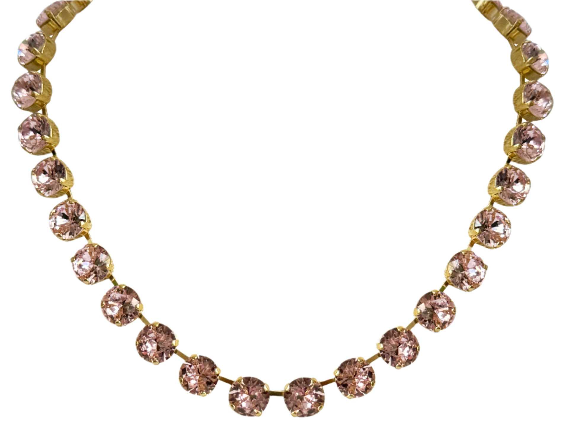Adjustable Light Pink Crystal Riviera Necklace