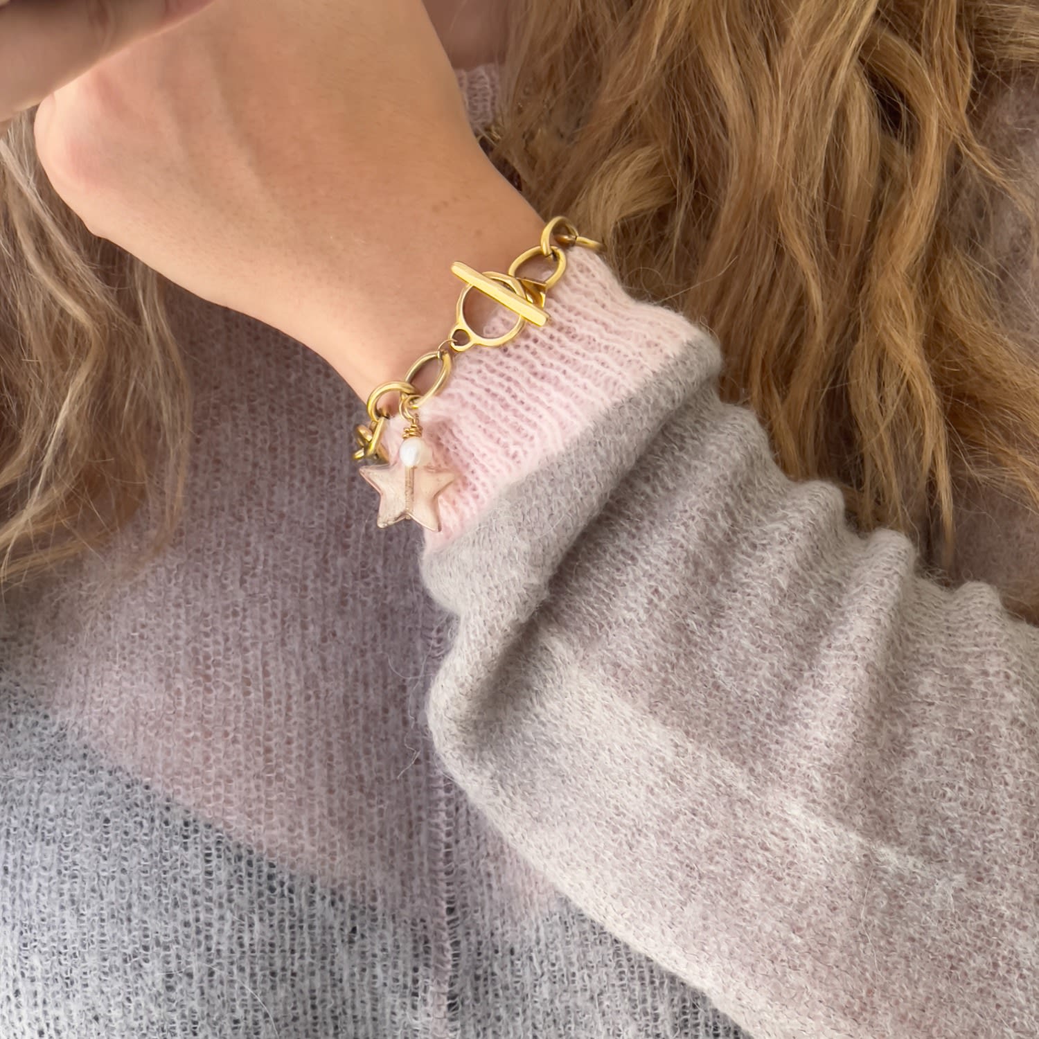 Lille Glass Star Bracelet - Baby Blue