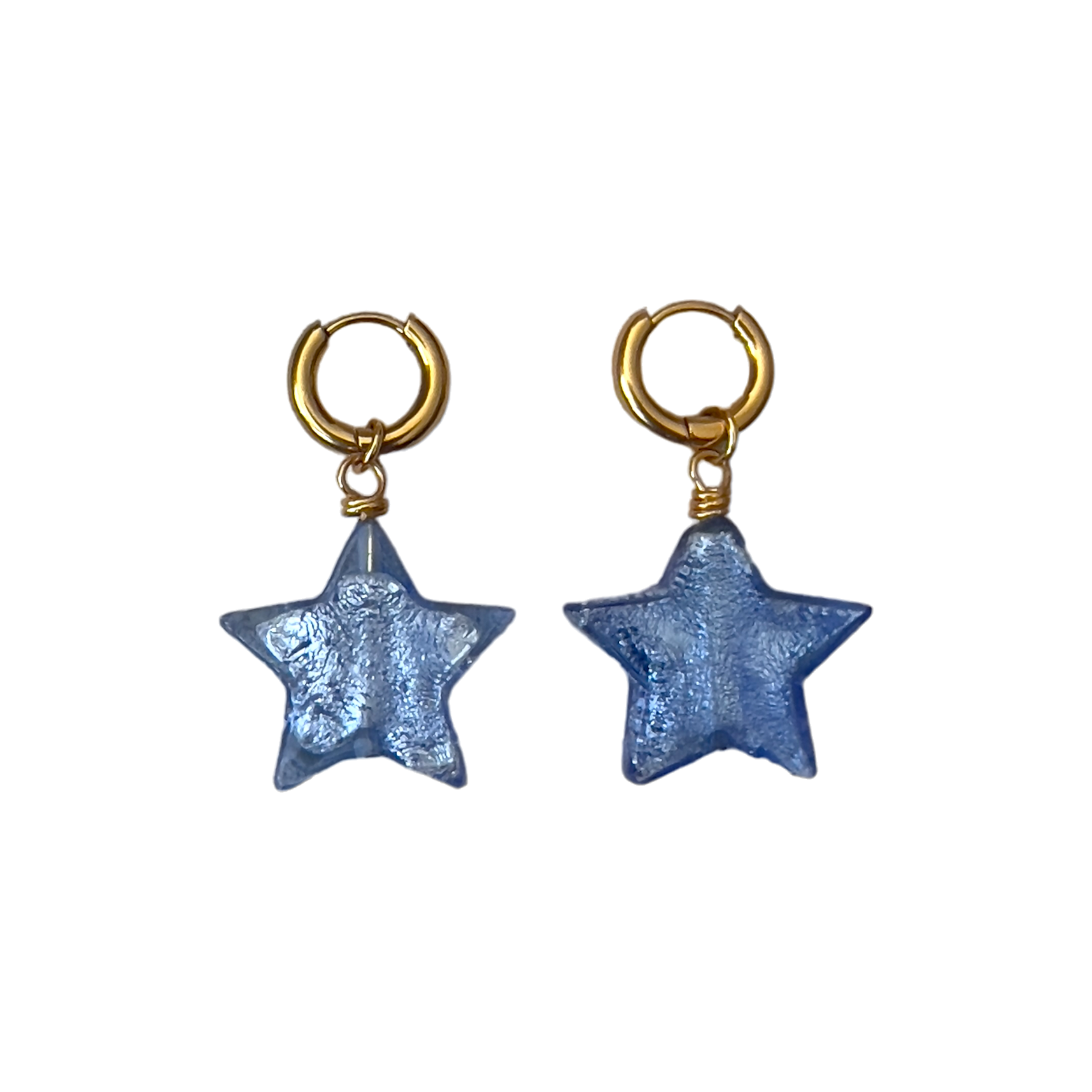 Lille Glass Star Earrings - Baby Blue