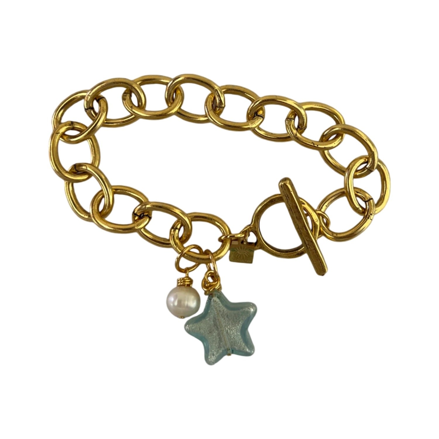Lille Glass Star Bracelet- Aquamarine