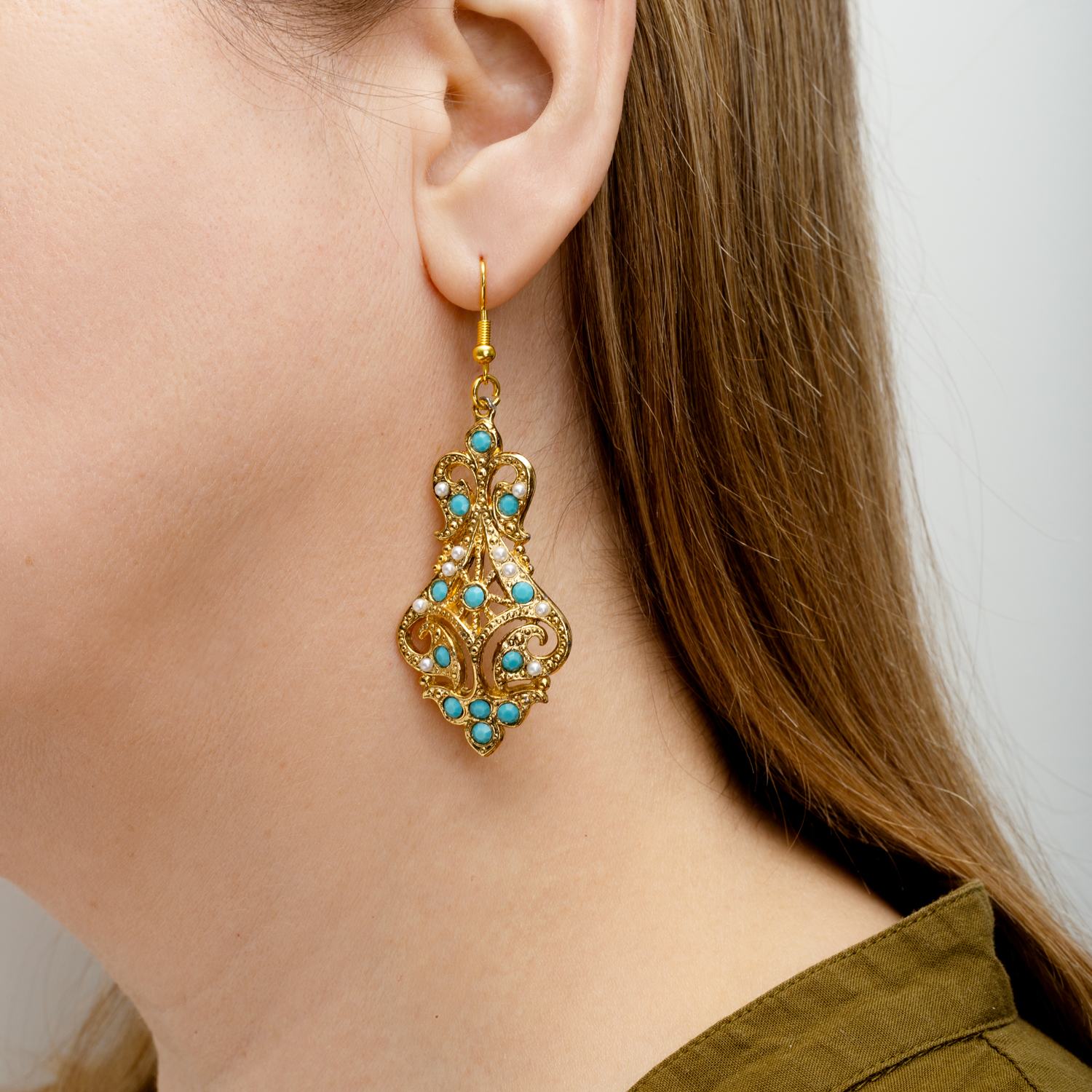 Vintage Lillibeth Earrings Turqoiuse